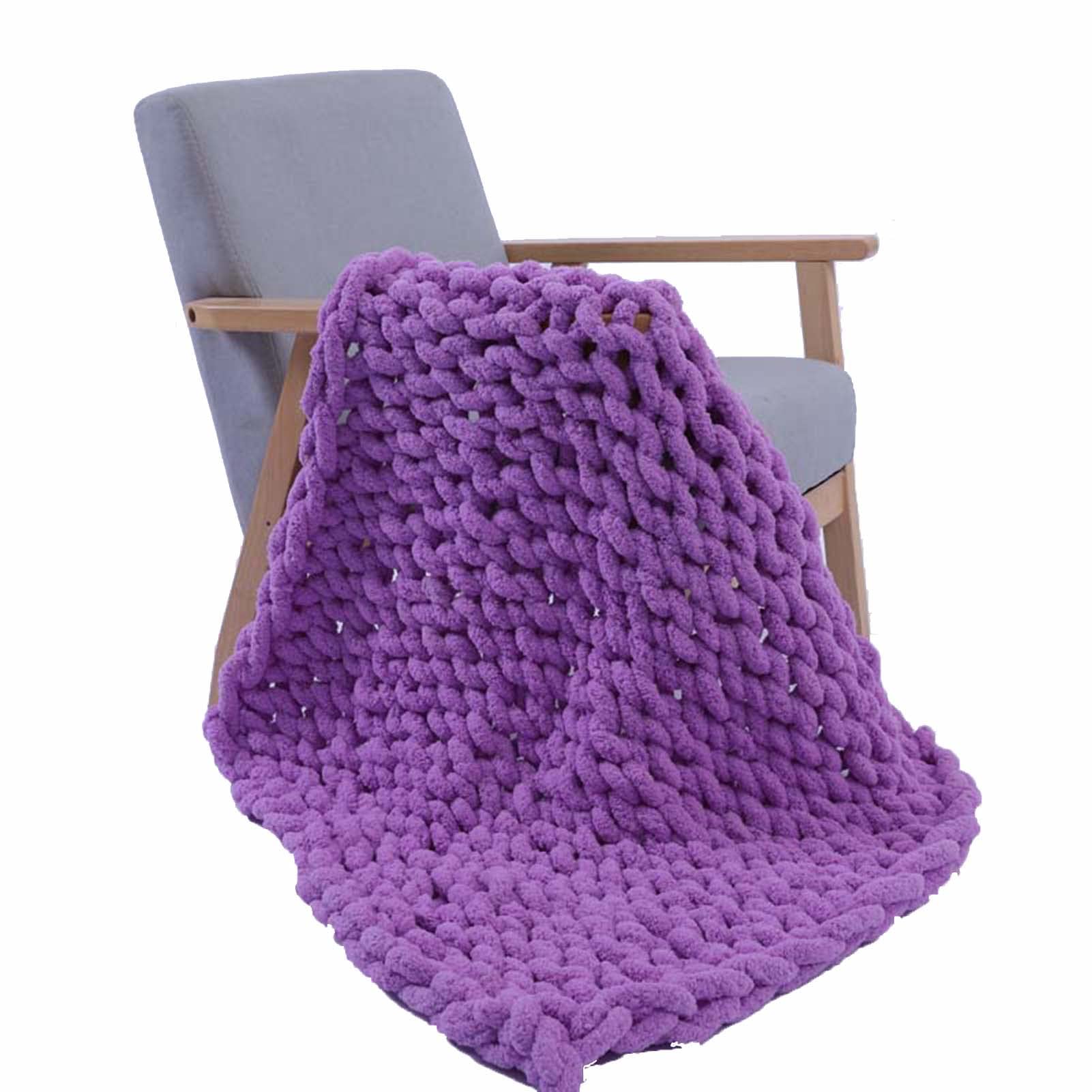 Chunky Knit Blanket 47x59 Inches (120x150cm) - Ultra Soft & Cozy Throw Blanket for Bed, Couch, Sofa - Perfect for Winter Nights, Home Decor, and Gift Giving