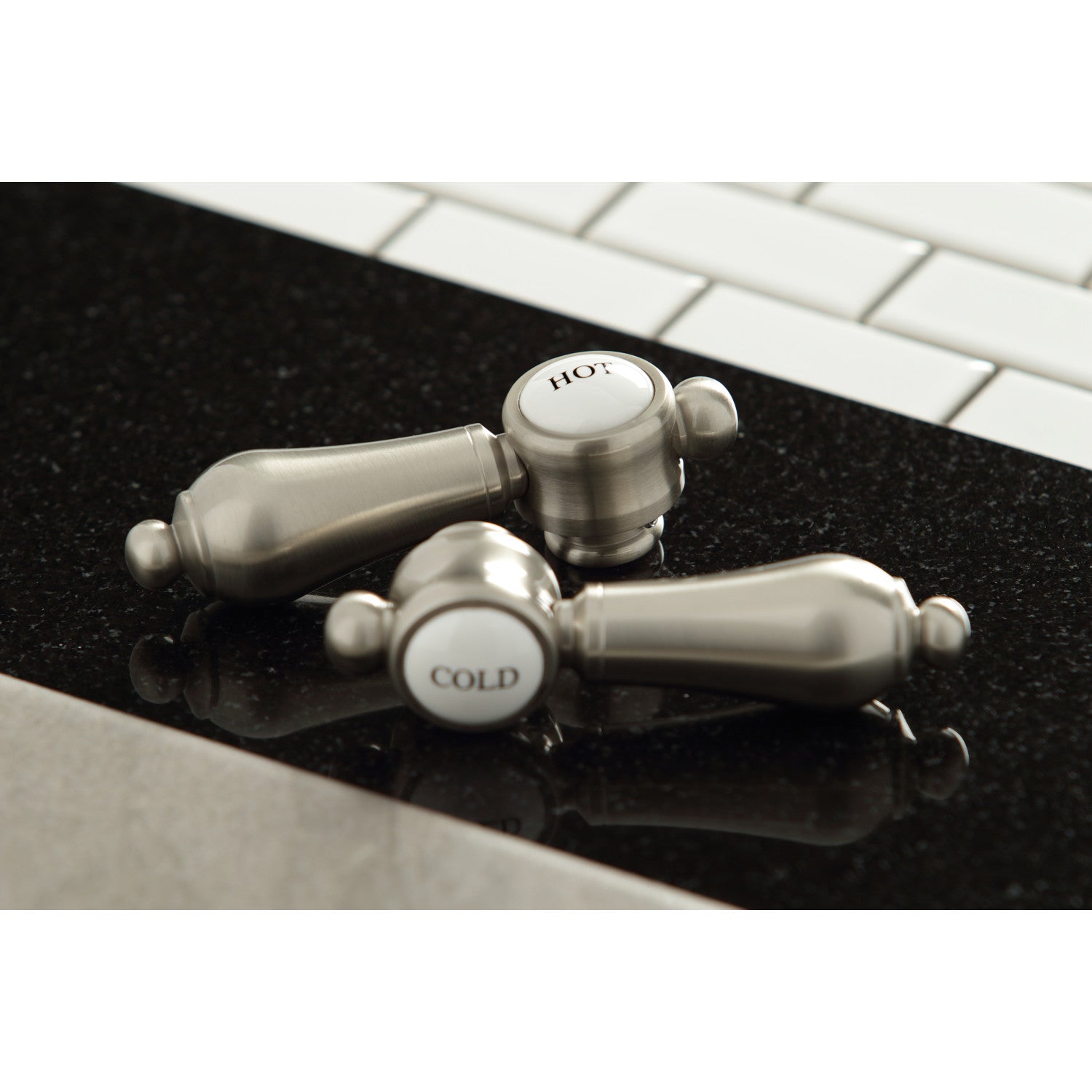 Bel Air KC7168BAL Brushed Nickel Widespread Bathroom Faucet - 2 Handle 3 Hole Deck Mount with Brass Pop Up Drain - Perfect for Modern Bathroom Vanities and Sink Upgrades