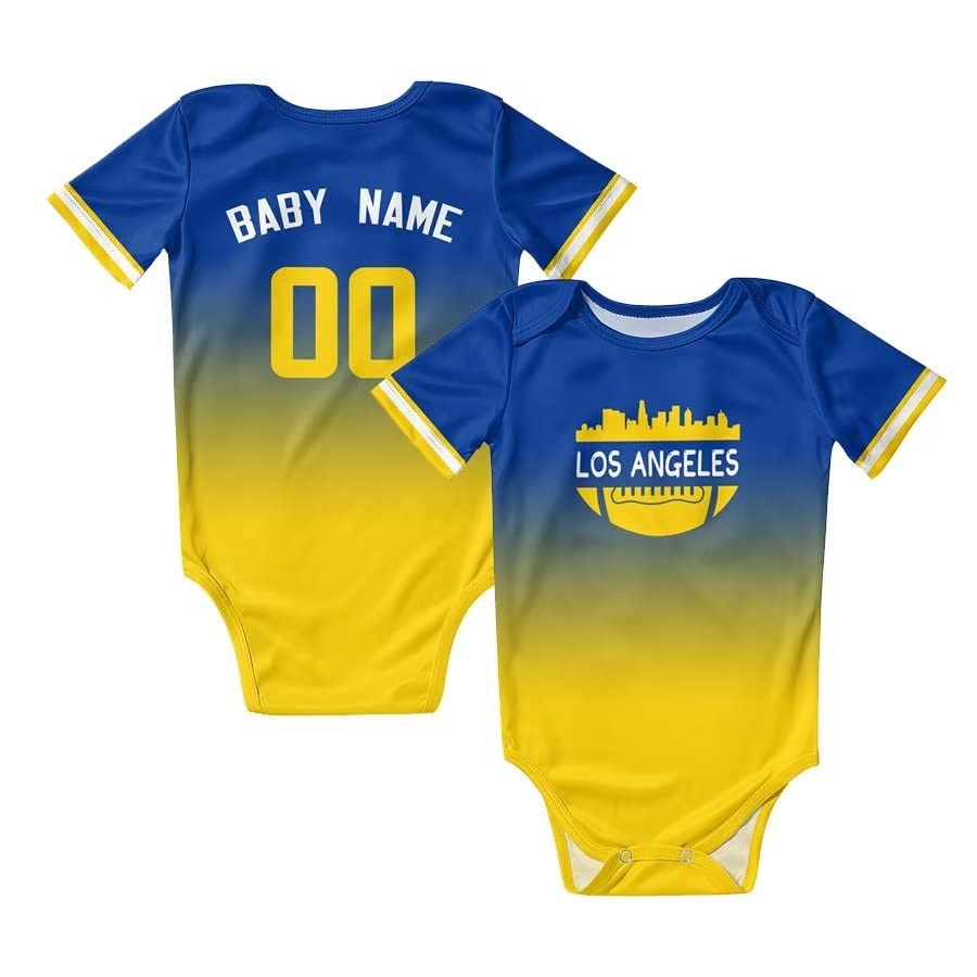 Custom Personalized Baby Football Jersey with City Skyline Design - Gradient Football Outfit for Boys & Girls - Perfect Fan Gift for Game Day & Birthday Parties