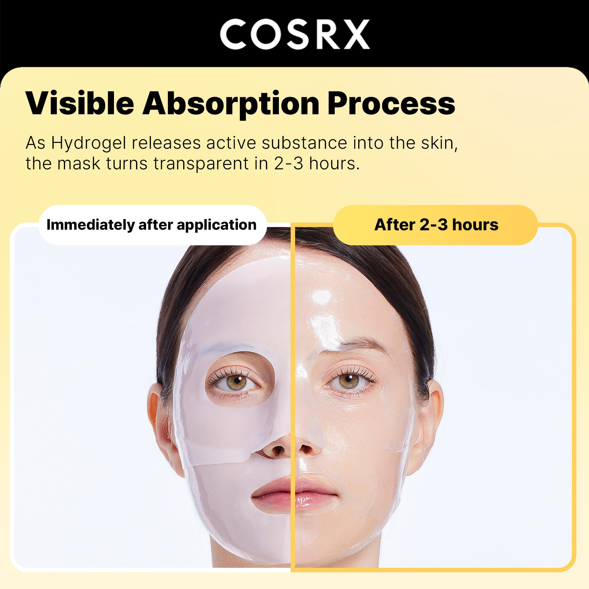 COSRX Advanced Snail Mucin Hydrogel Face Mask 3 Pack - Korean Skincare with Collagen for Hydration & Glow | Overnight Treatment, Travel-Friendly Sheet Masks for Dry Skin & Anti-Aging