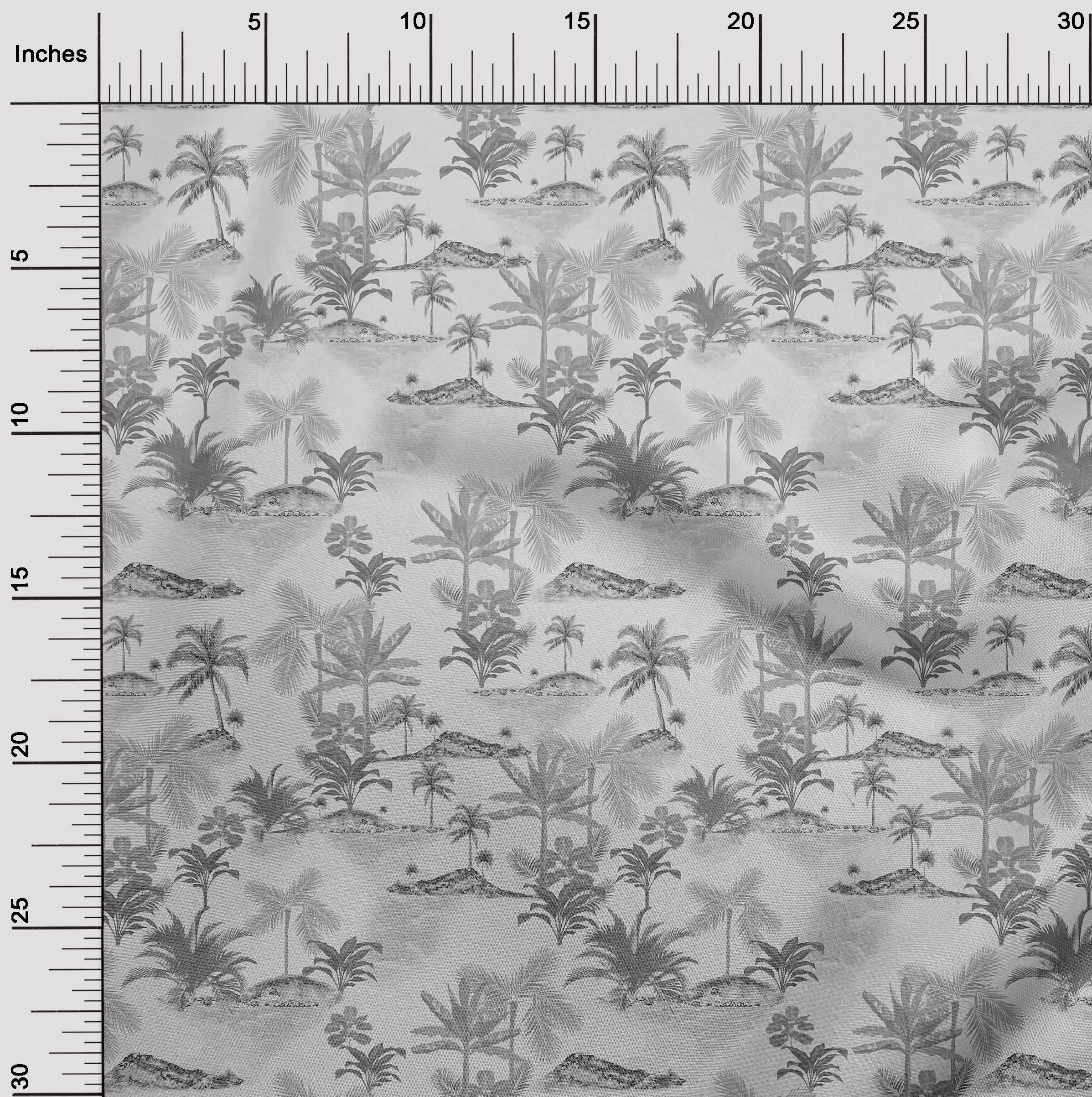 oneOone Polyester Spandex Gray Tropical Print Fabric by The Yard - 56 Inch Wide Stretch Material for Dresses, Swimwear & Activewear | Perfect for Summer Fashion & Beach Outfits