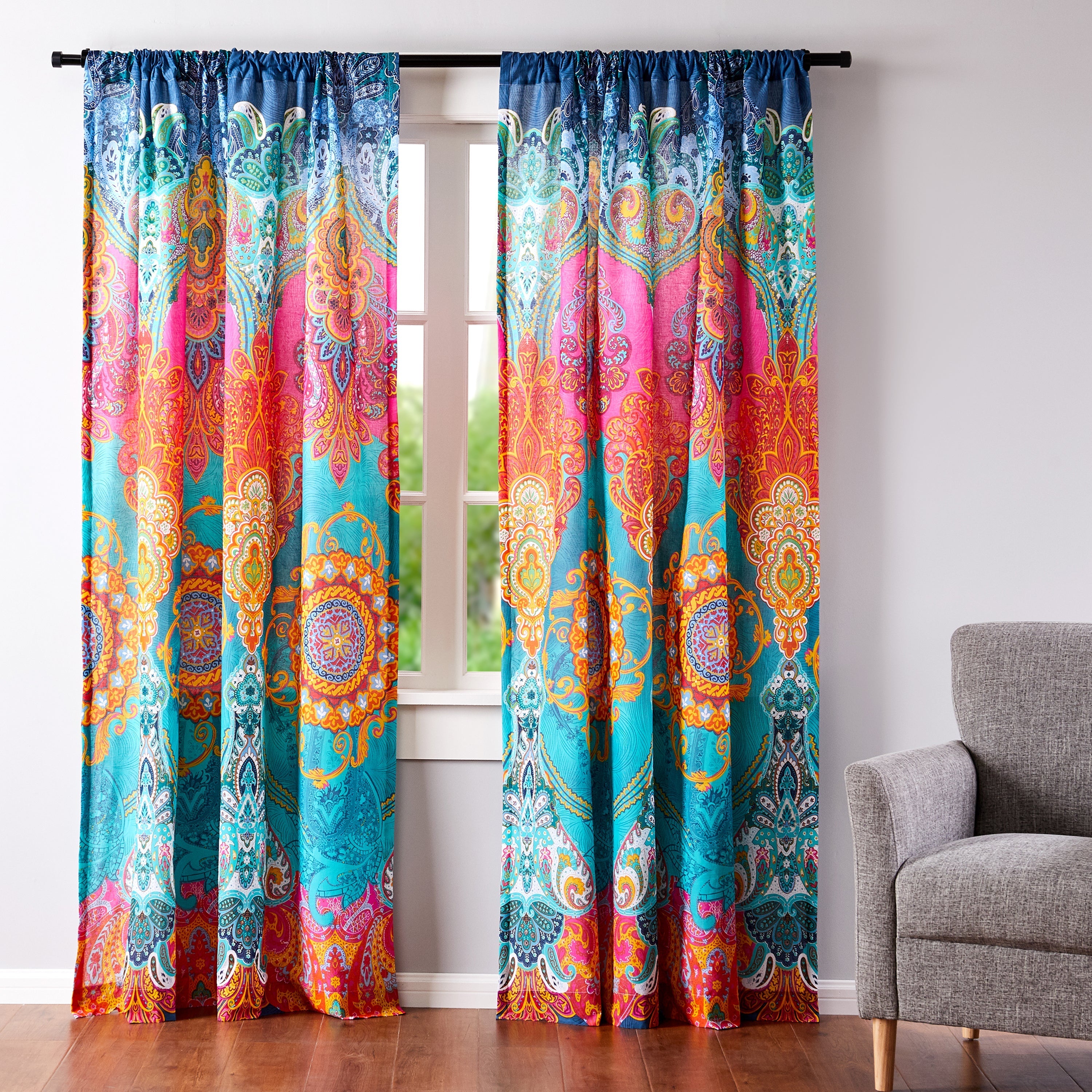 Mackenzie Drape Panel - Elegant Window Curtains for Living Room & Bedroom - Blackout & Sheer Drapes for Home Decor & Privacy