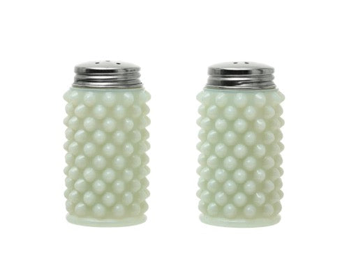 Vintage Milk Glass Hobnail Salt and Pepper Shakers Set - Antique Style Kitchen Decor for Dining Table, Wedding Gift, and Farmhouse Decor