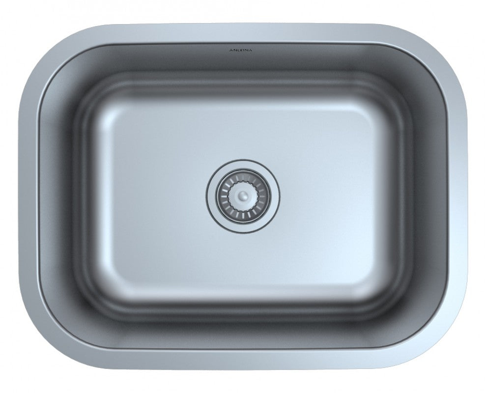Capri Series 23-Inch Undermount Stainless Steel Single Bowl Kitchen Sink - Satin Finish with Strainer - Perfect for Modern Kitchens & Small Spaces