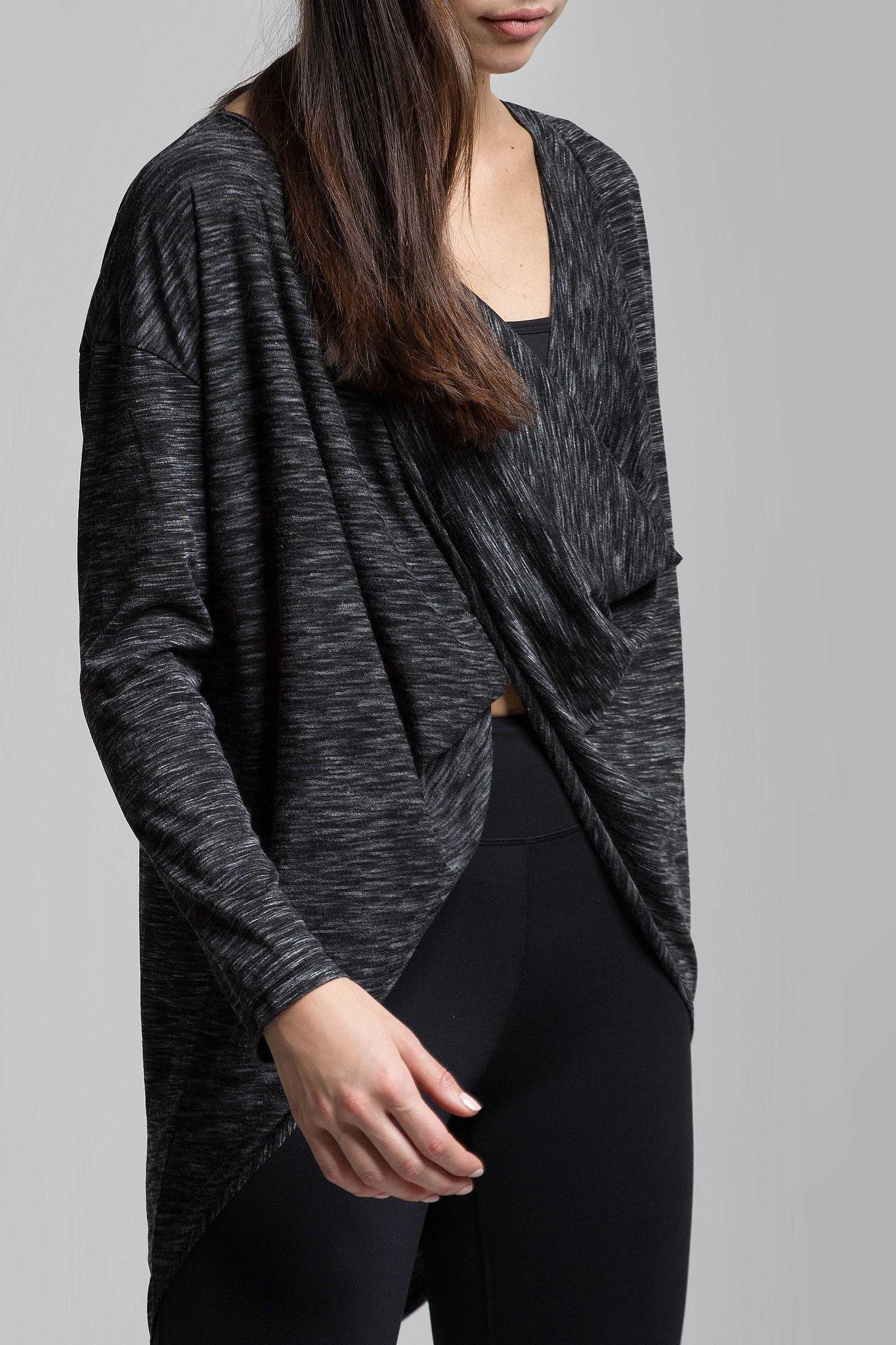 Curtis Long Sleeve Wrap Top for Women - Elegant V-Neck Blouse with Wrap Design - Perfect for Office, Date Night & Casual Outfits