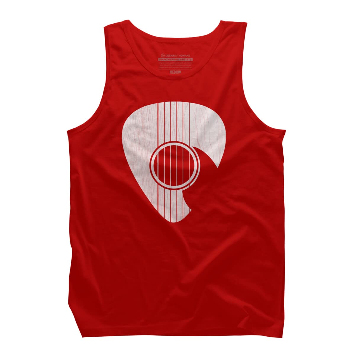 Design By Humans Men's Strum Graphic White Tank Top by NDTank - Soft Cotton Sleeveless Shirt for Summer, Gym, Casual Wear