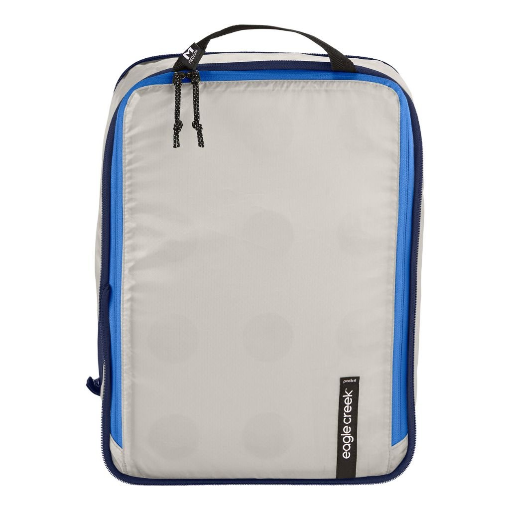 Eagle Creek PACK IT ISOLATE Medium Compression Packing Cubes - AZ Blue/Grey - Perfect for Travel Organization & Suitcase Space Saving