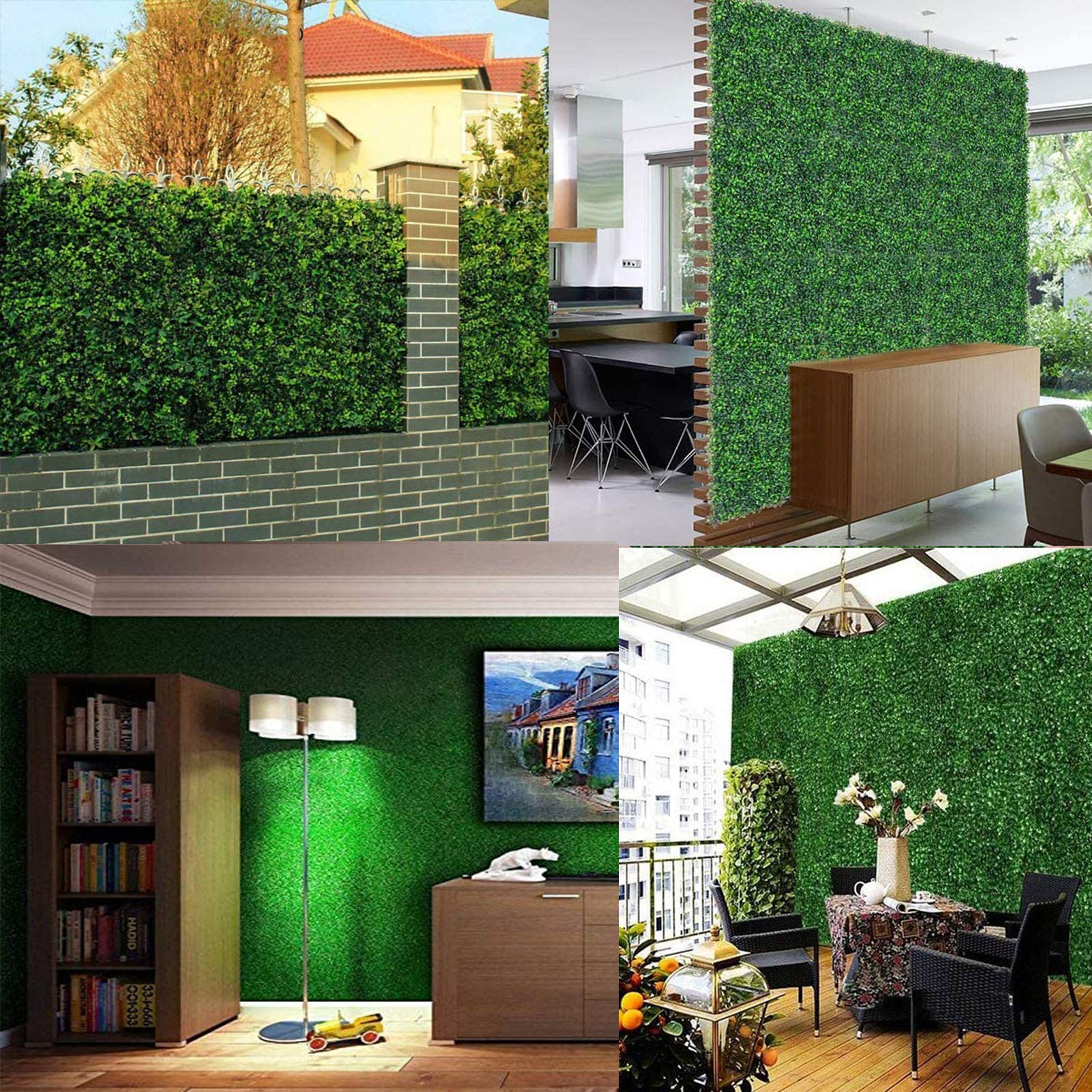 2PCS Artificial Hedge Plants - Faux Boxwood Hedge Wall Panels for Indoor & Outdoor Use | Perfect for Garden, Backyard, Home Decor, Privacy Screen & Wedding Backdrops | UV Resistant & Low Maintenance Greenery Panels