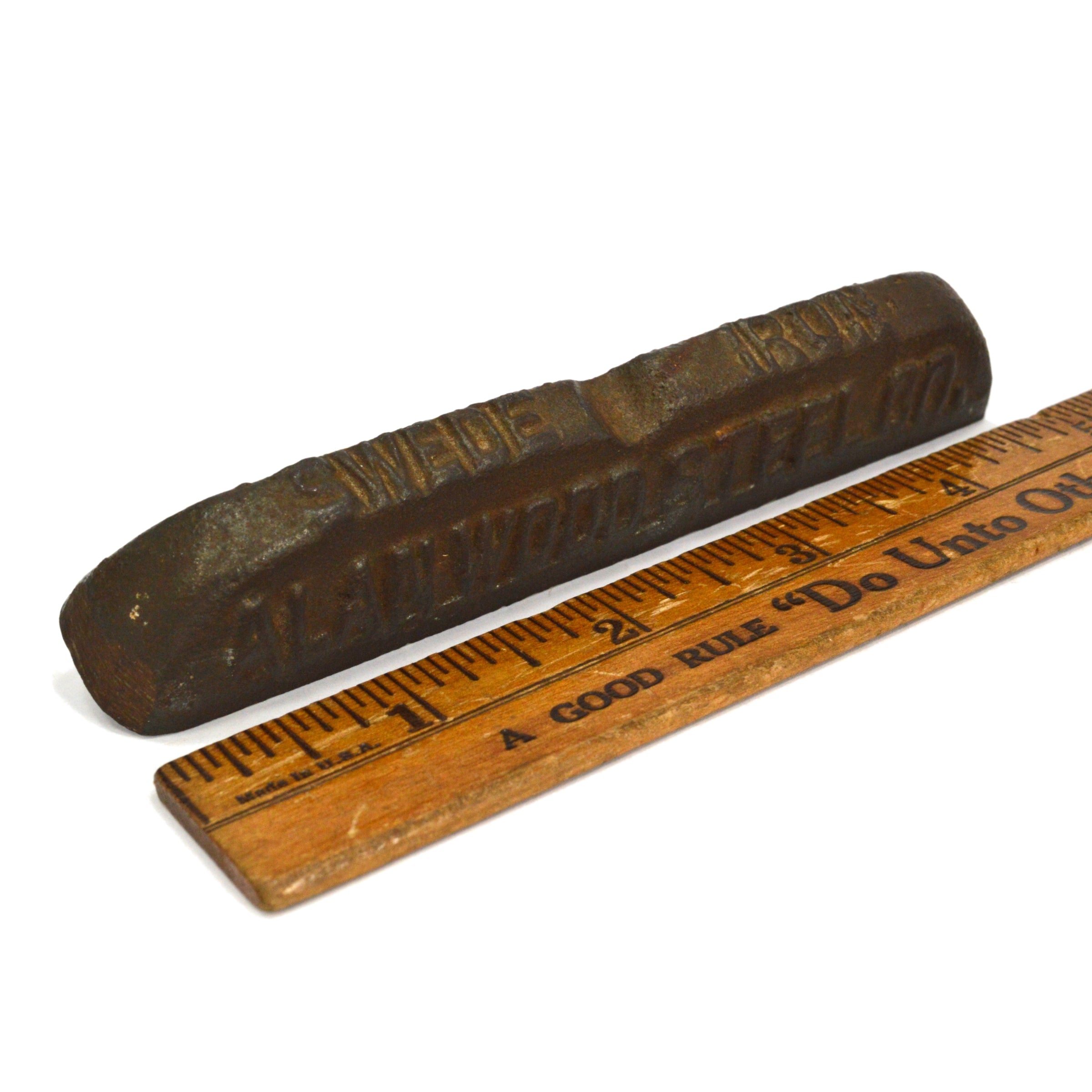 Vintage Cast Iron Pen Rest & Paperweight - Alan Wood Steel Co. Advertising Collectible for Office Desk, Writing & Home Decor