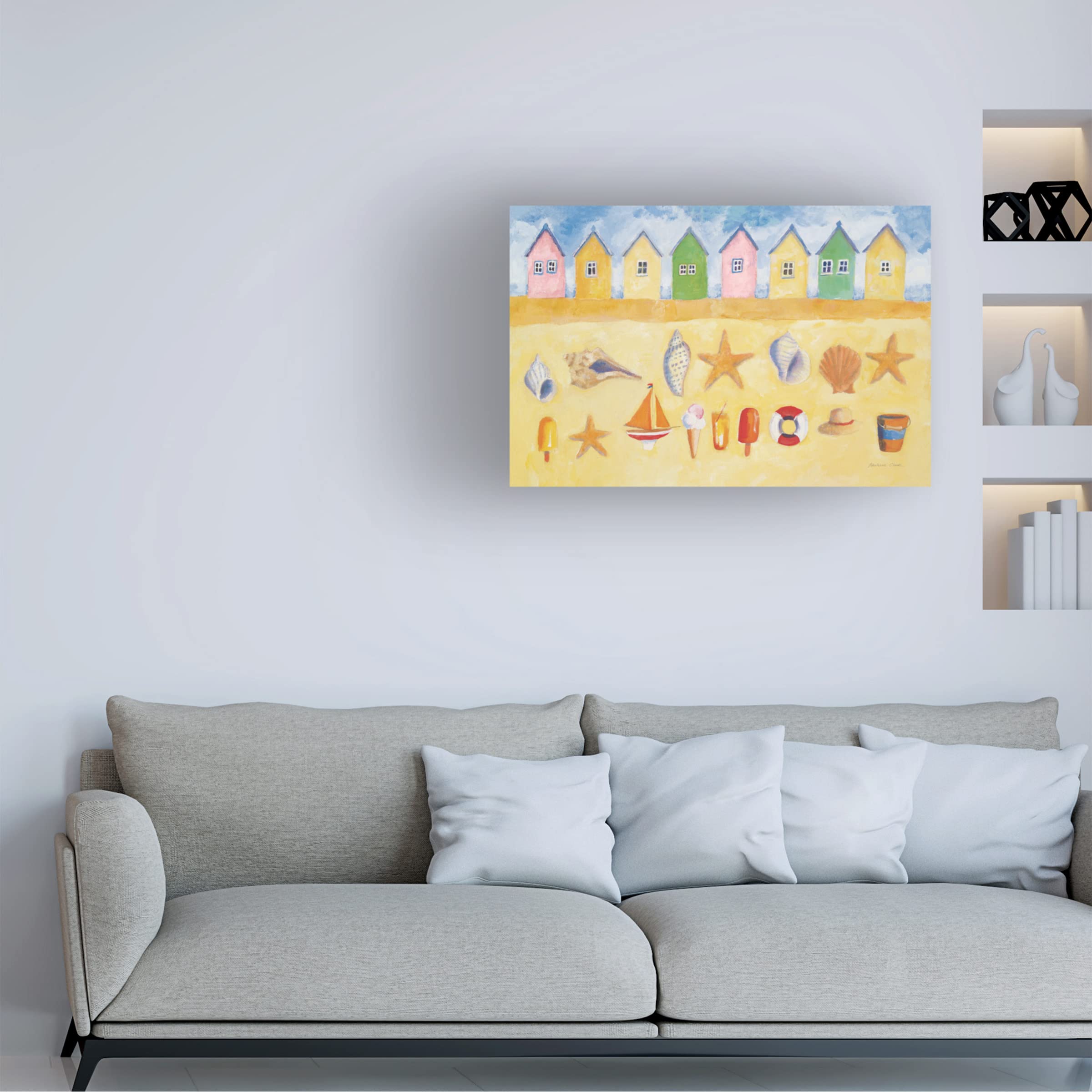 On the Coast Border III Canvas Wall Art by Studio Mousseau - Coastal Landscape Painting for Living Room, Bedroom & Office Decor