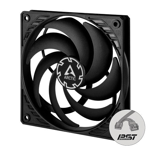 Arctic P12 Slim PWM PST 120mm PC Cooling Fan - Ultra Thin, Pressure Optimized with Integrated Y Cable - Black | Ideal for Gaming PCs, Workstations & Silent Builds