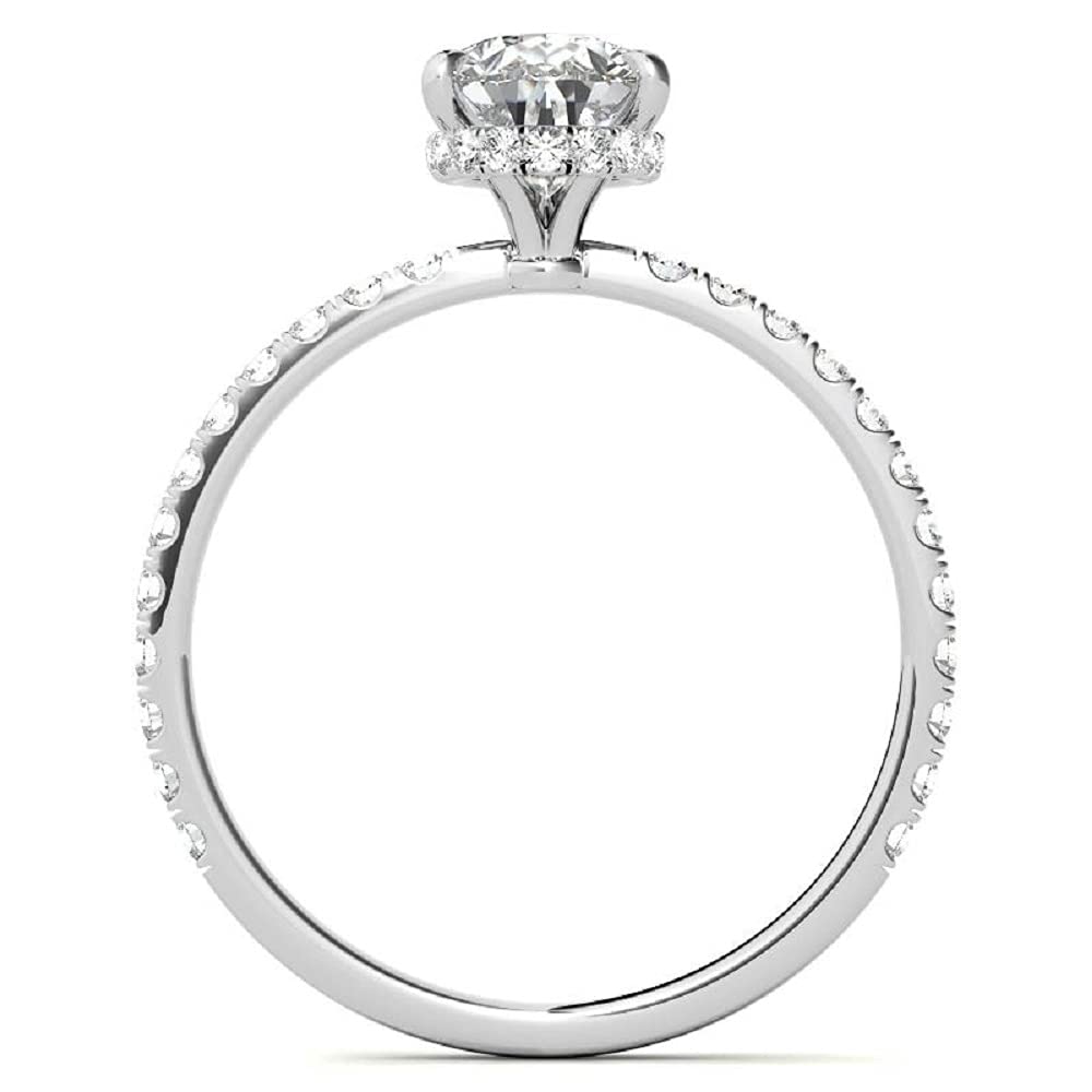 3 CT Pear Moissanite Engagement Ring - Vintage Wedding Eternity Band with 4-Prong Solitaire Setting in Sterling Silver - Perfect Anniversary, Promise Ring & Romantic Gift for Her - Ideal for Proposals, Weddings & Special Occasions