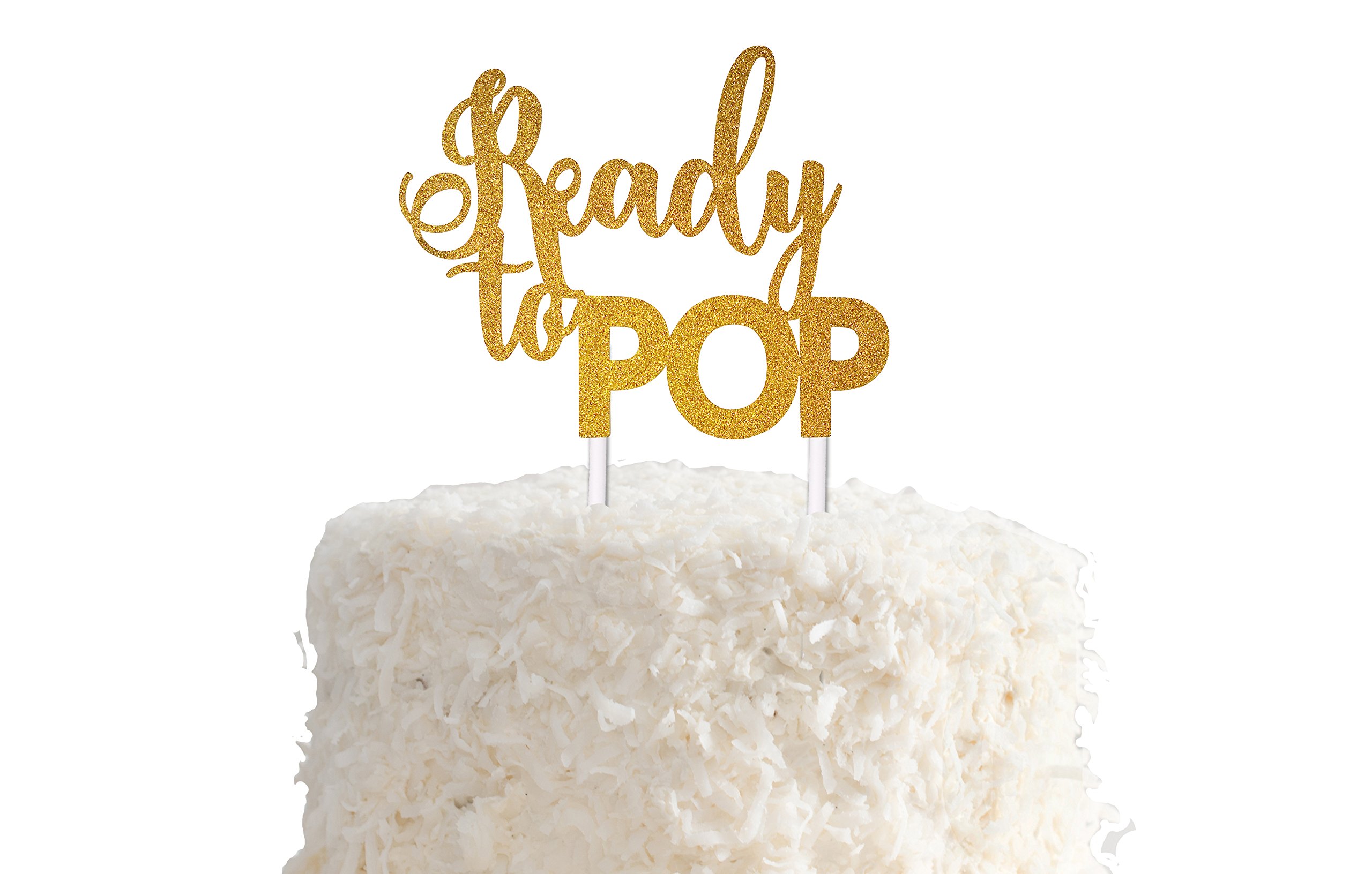Gold Glitter Cardstock Ready to Pop Cake Topper - Perfect for Baby Showers, Gender Reveal Parties & Sprinkle Celebrations - Elegant Cake Decor for Special Occasions