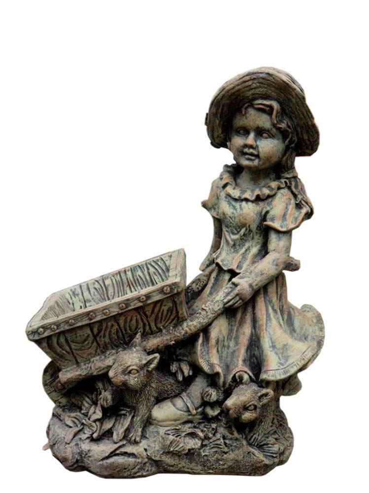 Unique Resin Flower Pot Sculpture - Creative Garden Planter Statue of a Girl, Vintage Style Home & Garden Decor - Perfect for Outdoor Patio, Yard, and Indoor Plant Displays