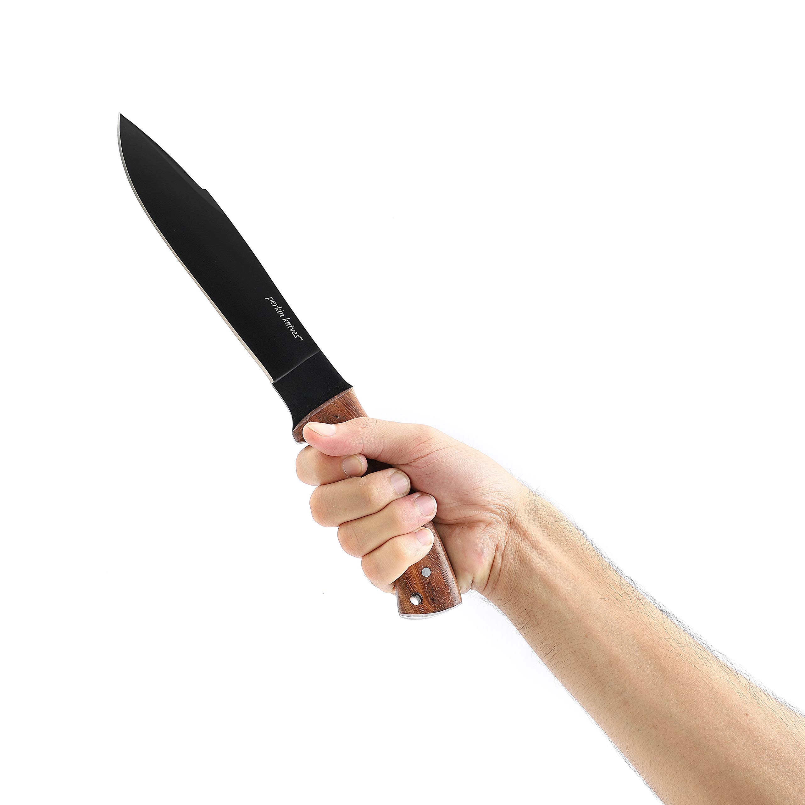 Perkin Fixed Blade Hunting Knife - 12.8 Inch Full Tang Survival Knife with Leather Sheath | High Carbon Steel Bushcraft & Camping Knife for Outdoor Adventures, Hunting, Survival | Perfect for Camping Trips, Bushcraft Projects & Wilderness Survival