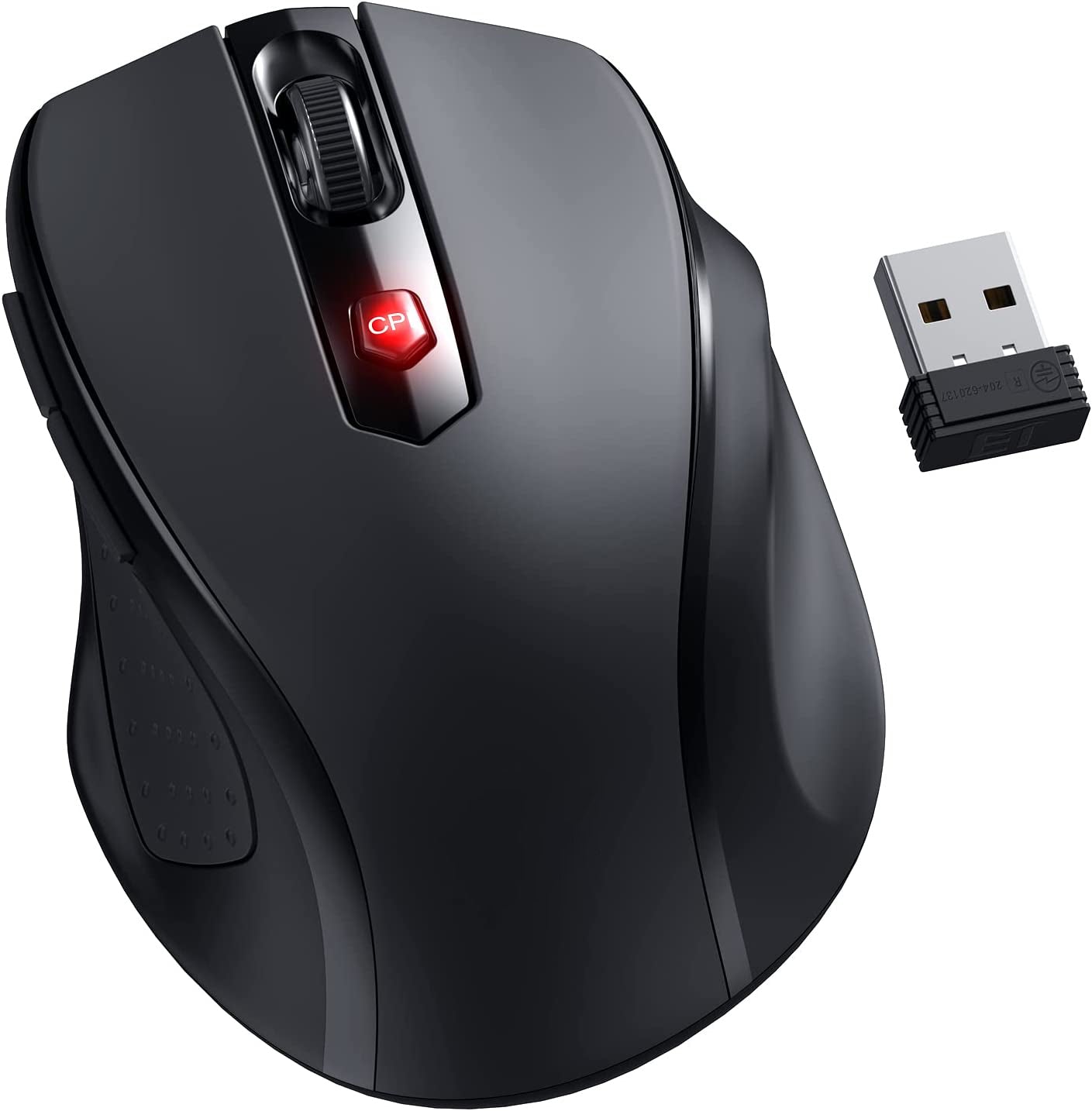 2.4G Wireless Optical Mouse with USB Receiver - Ergonomic Computer Mouse for Laptop, PC, Gaming & Office Use