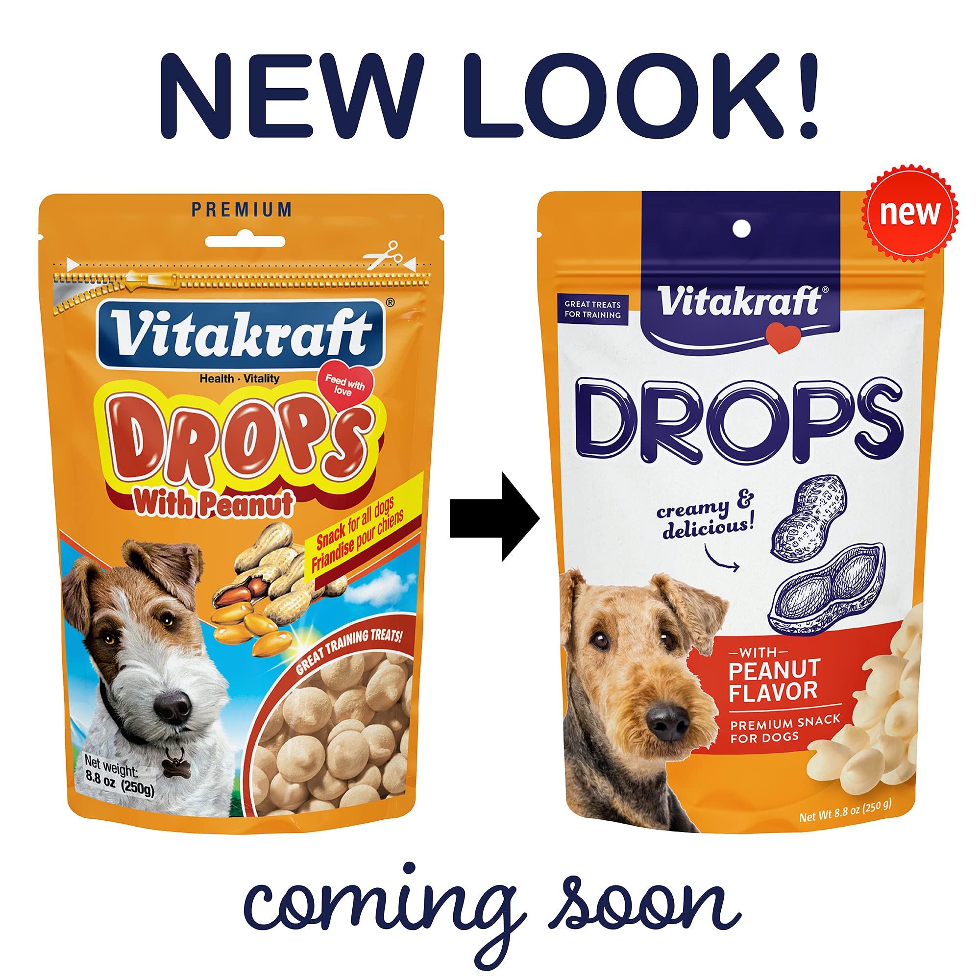 Vitakraft Peanut Flavor Dog Treats - Bite-Sized Training Snacks for Small & Medium Dogs, 8.8oz Resealable Pouch - Perfect for Obedience Training, Reward System & Positive Reinforcement at Home or Outdoors