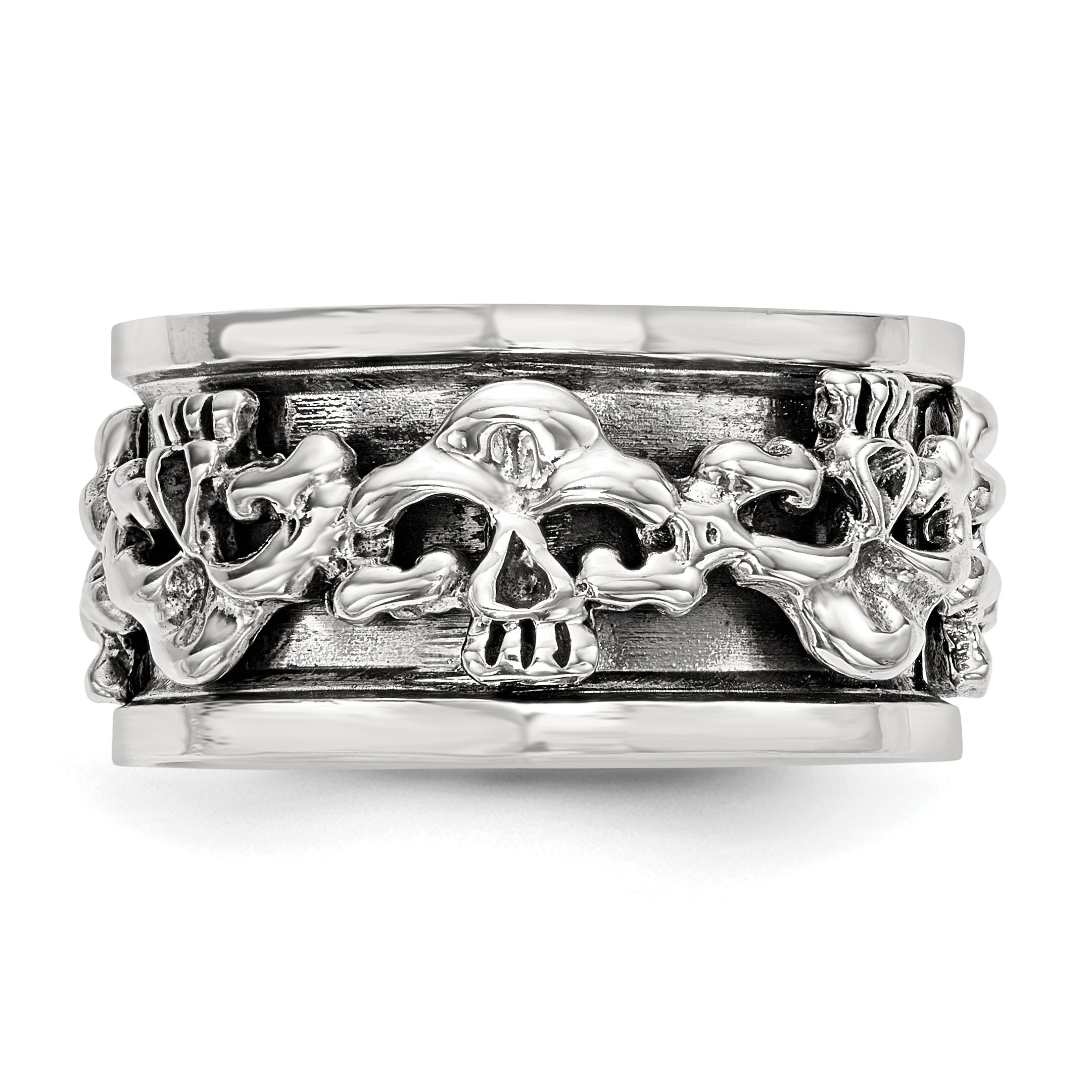 Vintage Sterling Silver Spinning Skull Ring for Men - Gothic Punk Jewelry - Perfect for Halloween, Parties, and Biker Fashion