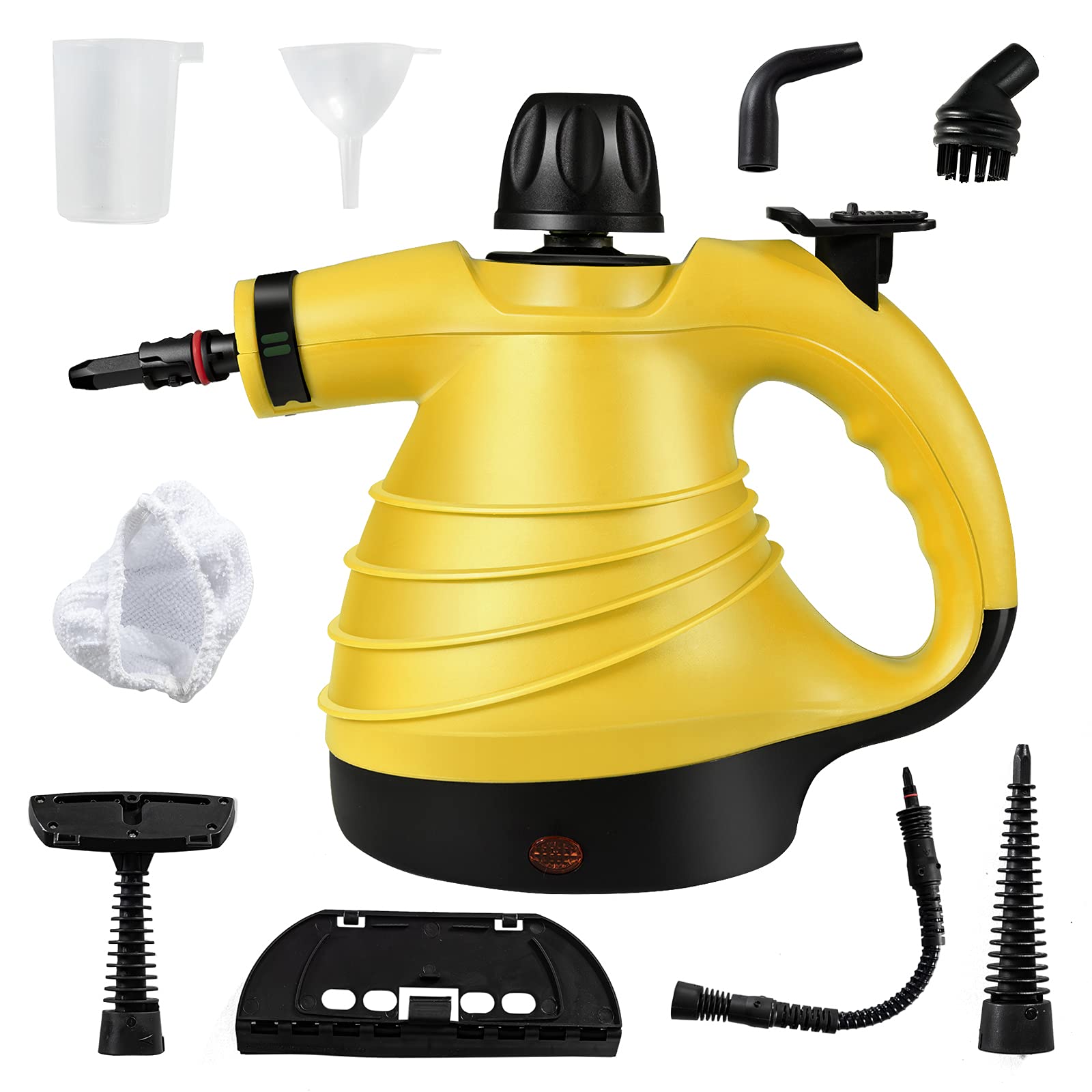 GOFLAME Handheld Steam Cleaner with 9-Piece Accessory Kit - 1500W High Pressure Multipurpose Chemical-Free Steam Cleaning Machine for Home & Car - Perfect for Sofa, Carpet, Curtain, Floor, Window & Car Seat Cleaning (Yellow) | Ideal for Deep Cleaning, Sanitizing & Removing Stubborn Stains