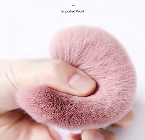 Portable Kabuki Brush - Dome-Shaped Powder Brush for Face, Blush & Nail Art | Soft Bristle Dust Remover & Cleaner Brush (Pink) | Perfect for Makeup Application & Cosmetic Cleaning