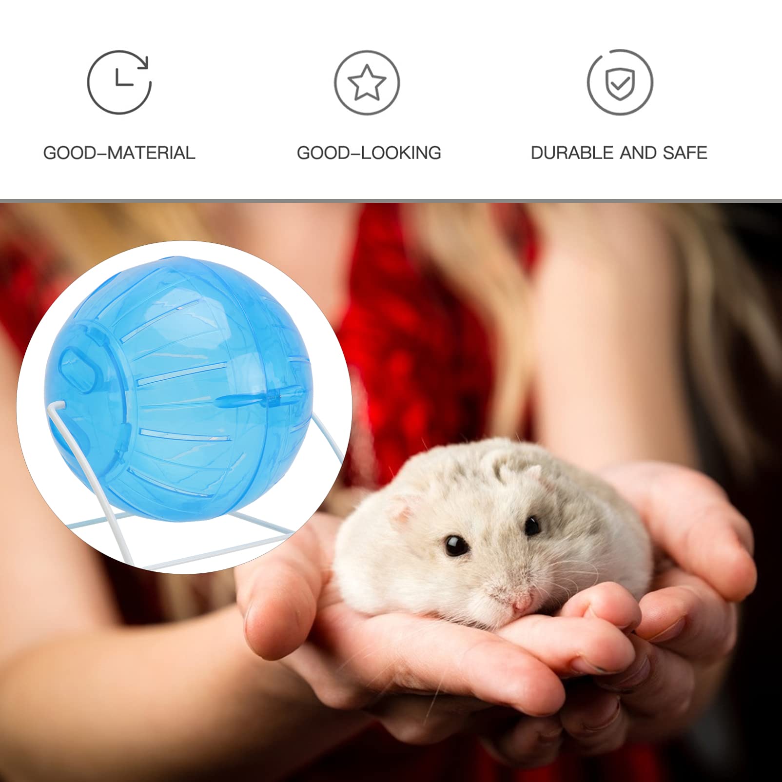 1pc Silent Hamster Running Ball Exercise Wheel Toy - Durable Pet Rolling Ball for Hamsters, Gerbils & Small Pets - Fun Plaything for Cage, Playpen & Indoor Exercise
