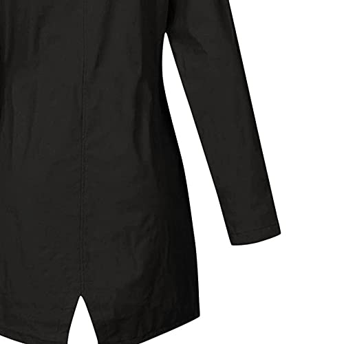 Waterproof Hooded Trench Coat for Women - Long Raincoat Windbreaker with Warm Lining for Outdoor Travel, Hiking & Commuting in Rainy Weather