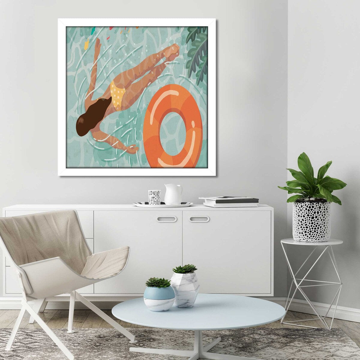 Beach Babes IV Square Print on Acrylic - Vibrant Wall Art for Beach House, Living Room & Coastal Decor