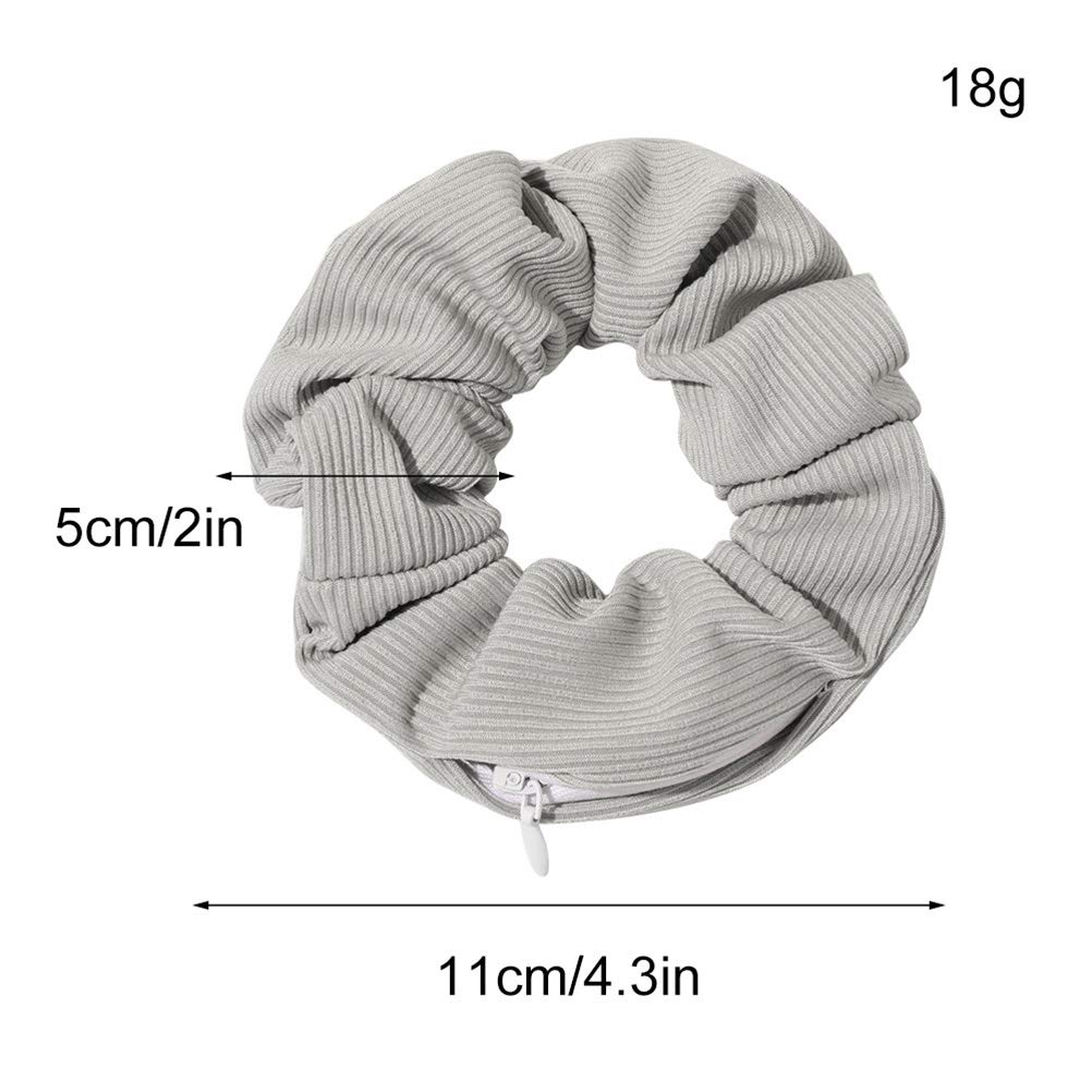 NNGT Pocket Hair Scrunchies - Elastic Hair Ties with Hidden Zipper Pocket for Keys & Small Items - Women Girls Hair Accessories - Perfect for Gym, Travel & Everyday Use
