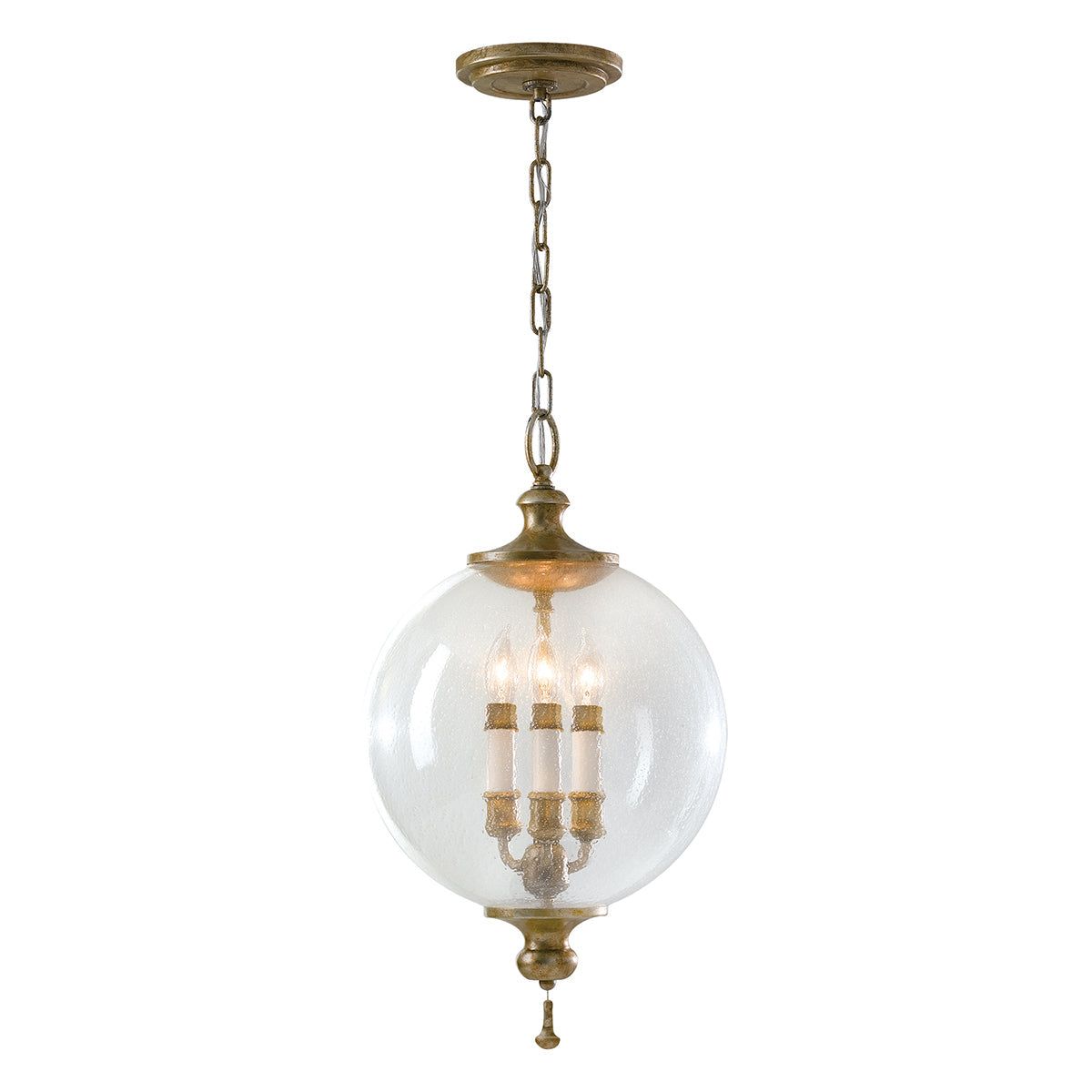 Argento 3Lt Center Ceiling Light - Oxidized Silver Leaf Finish - Modern Dining Room & Living Room Lighting Fixture