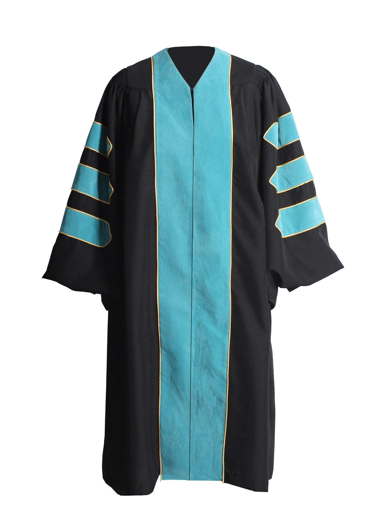 Premium Doctoral Graduation Gown with Velvet Trim - PhD Graduation Regalia for Commencement Ceremonies & Academic Events