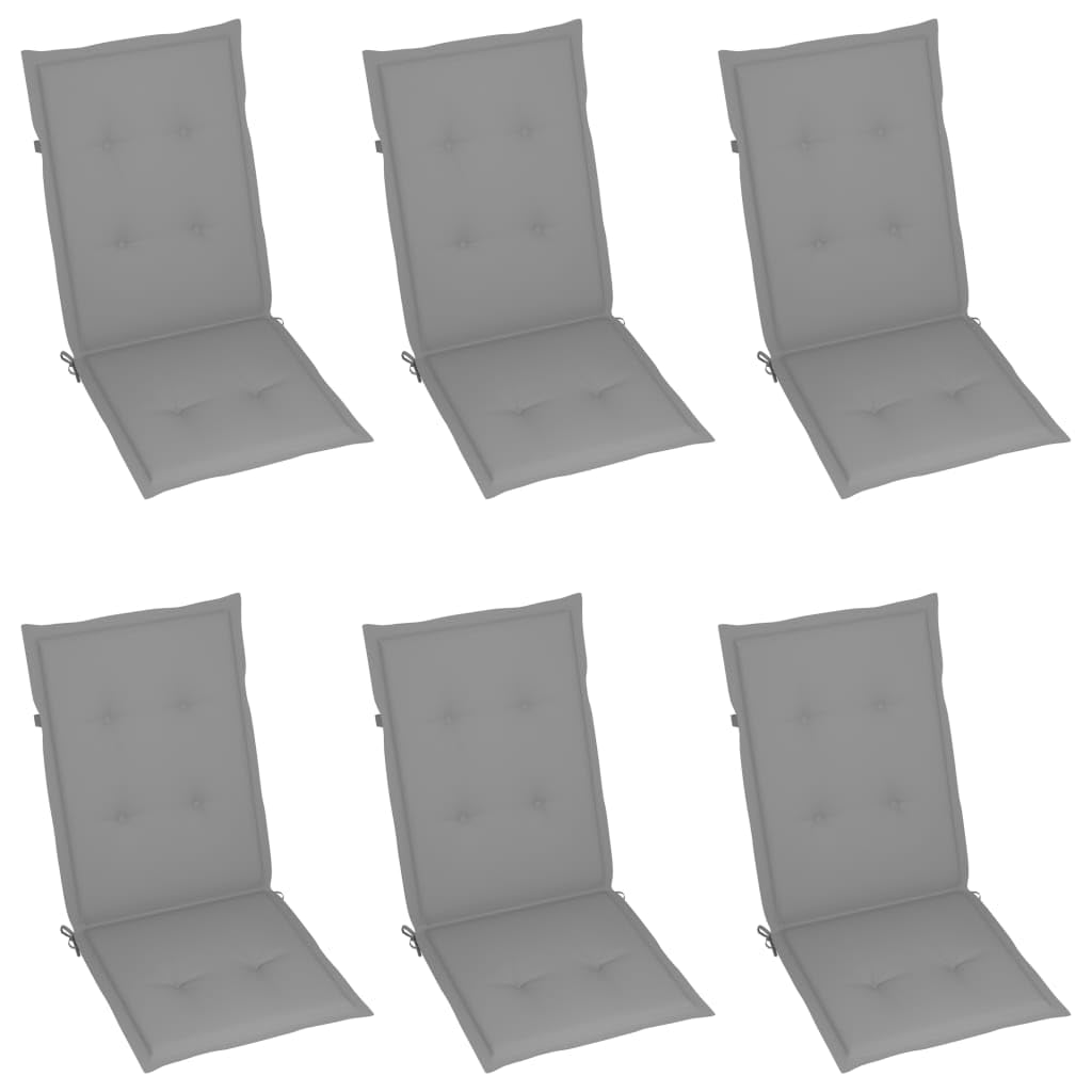 vidaXL Patio Reclining Chairs Set of 2 - Solid Acacia Wood Outdoor Lounge Chairs with Cushions - Comfortable Gray Garden Furniture for Backyard, Poolside & Patio Relaxation