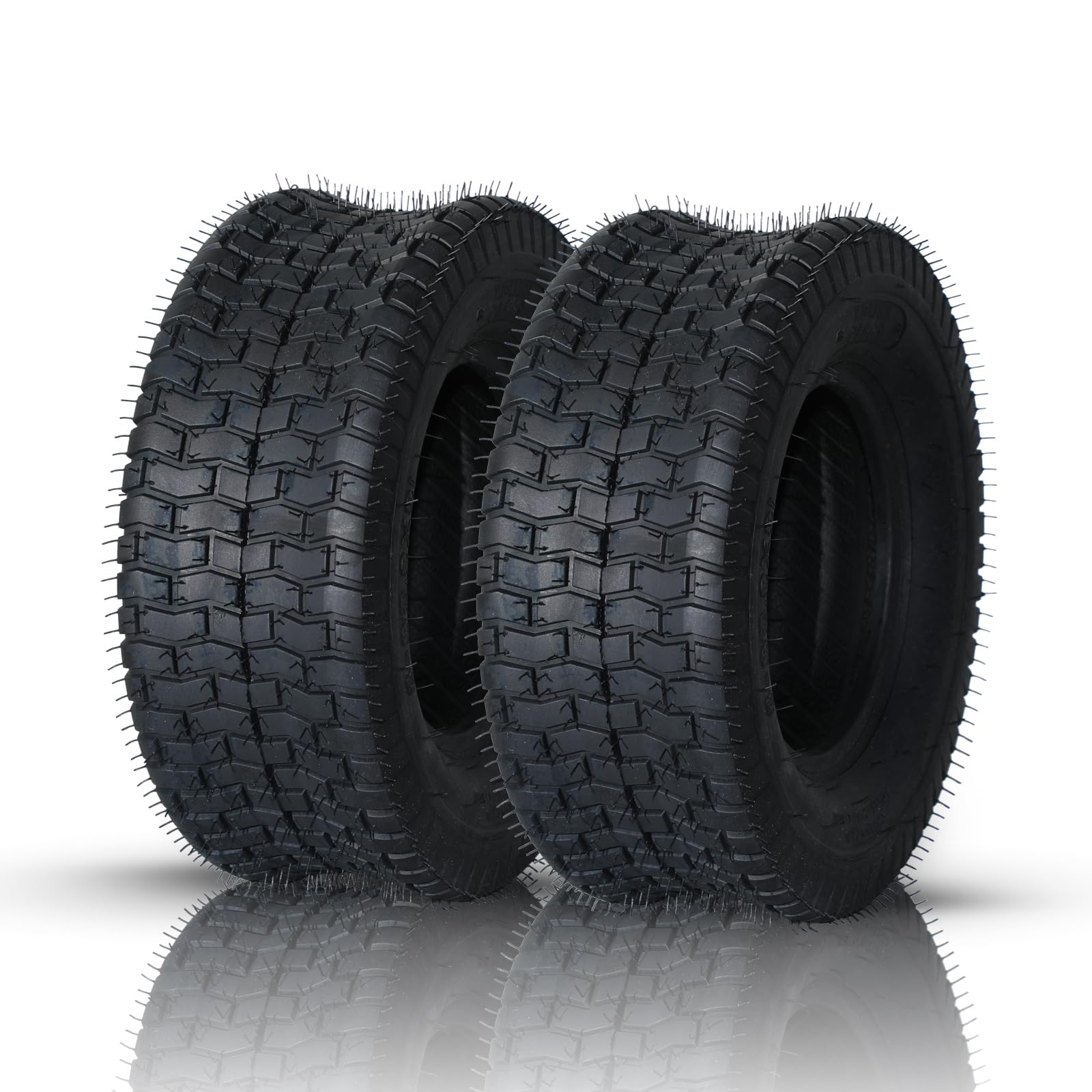 Set of 2 - 16X6.50-8 Tubeless Turf Tires for Lawn Mower & Garden Tractors - 2PR Heavy Duty - Perfect for Golf Carts, ATVs & Yard Equipment