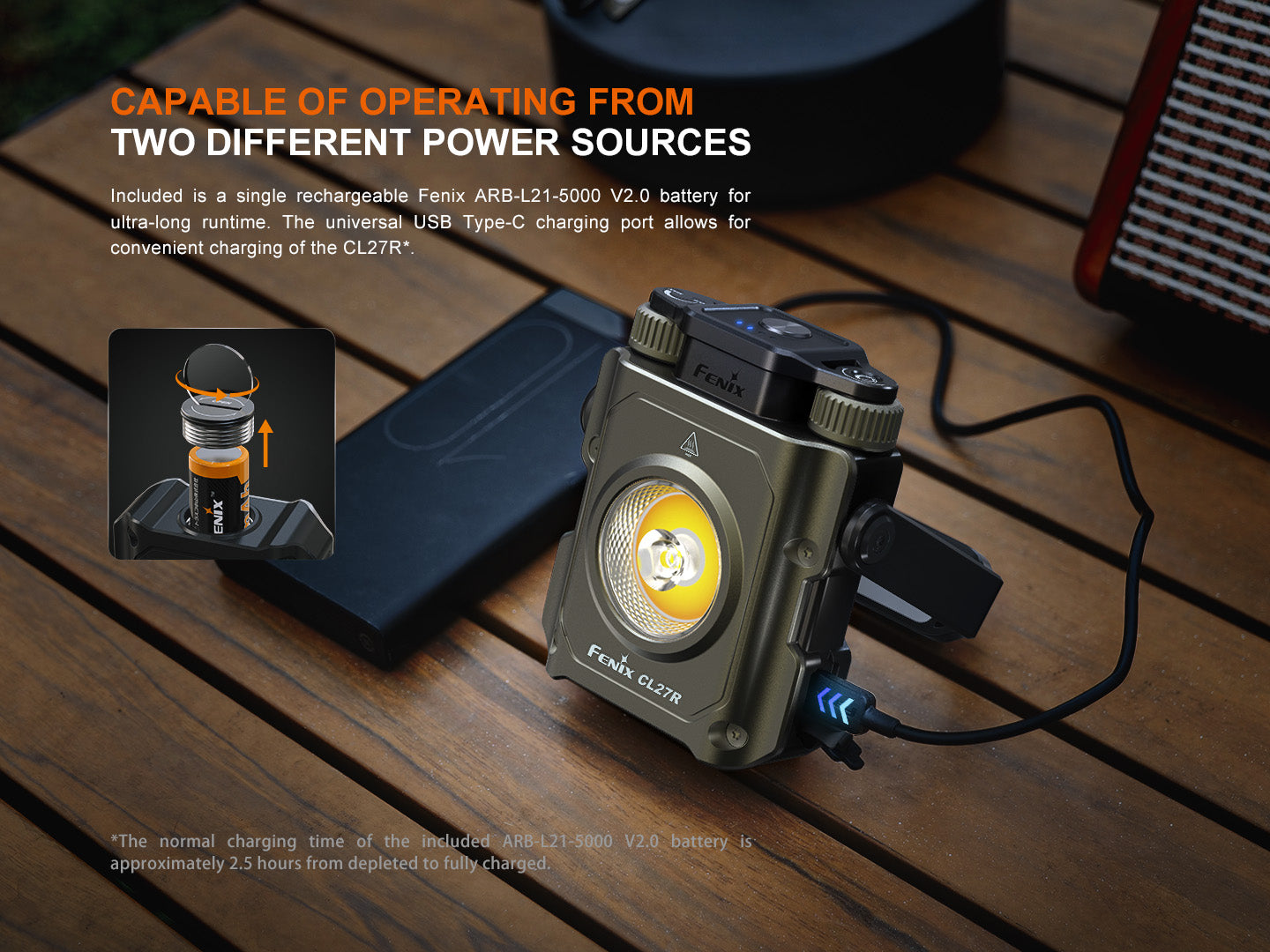 Fenix CL27R Rechargeable Camping Lantern - 550 Lumen LED, IP66 Waterproof, Perfect for Outdoor Adventures, Hiking, Emergency & Power Outages