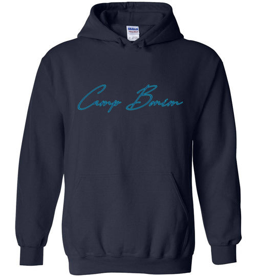 Bonim Heavy Blend Hoodie - Blue Scrawl Graphic Pullover for Men & Women | Cozy Fleece Sweatshirt for Casual Wear, Gym & Outdoor Activities