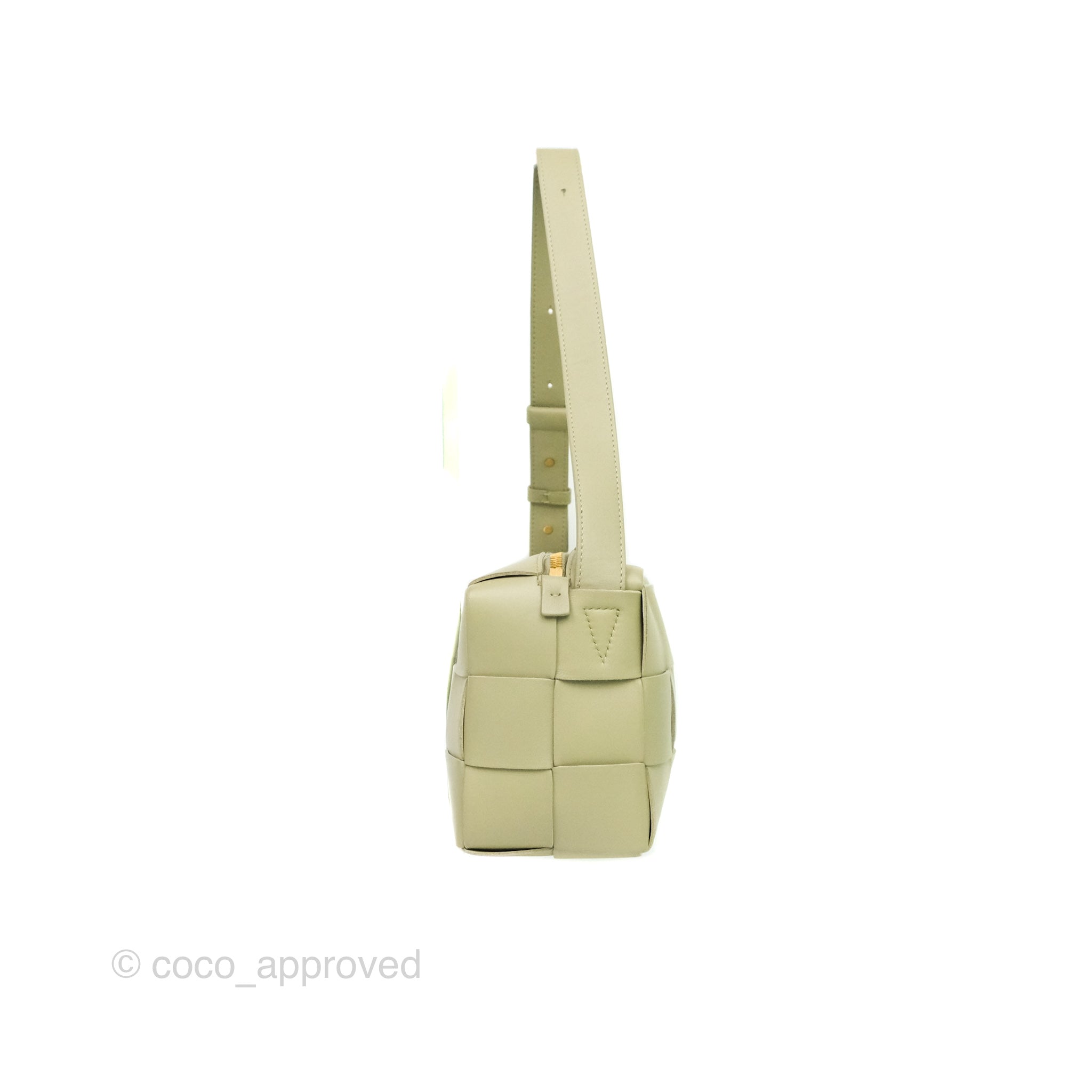 Bottega Veneta Brick Cassette Bag in Olive Green - Genuine Intrecciato Lambskin Leather Crossbody Purse for Women | Perfect for Work, Travel & Everyday Use