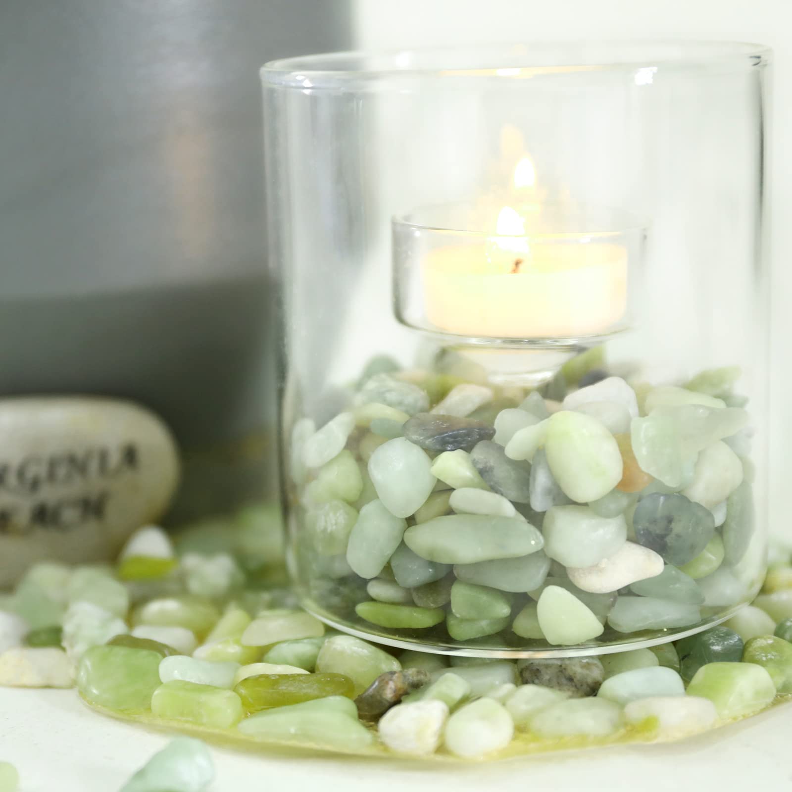 11lbs Natural Polished River Rocks for Plants & Garden - 0.3-0.8 Inch Decorative Jade Pebbles - Perfect for Aquariums, Vases, DIY Crafts, Home Decor & Landscaping - Create Stunning Zen Gardens & Water Features