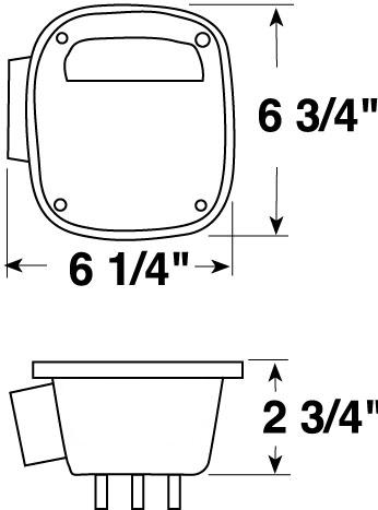 Universal PM 442 Three Stud Combination Tail Light with License Plate Light - Perfect for Trucks, Trailers & Off-Road Vehicles