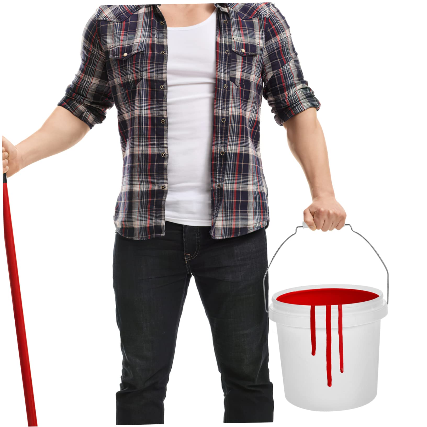 Housoutil 1.5L Plastic Bucket with Lid - Durable Industrial Pail for Cleaning, Paint, Pigment Storage - Multi-Purpose Container for Home, Workshop & Outdoor Use