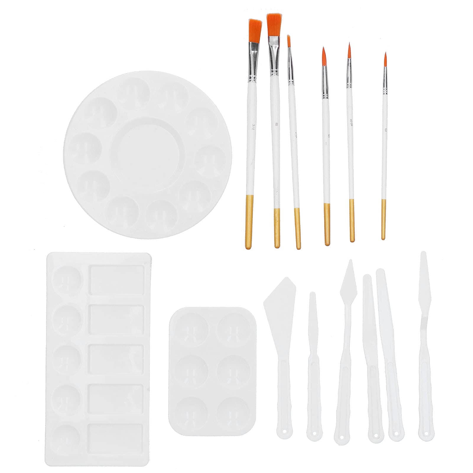 Professional 3-Piece Paint Tray Knives & Brushes Set - Oil & Acrylic Painting Tools Kit for Artists - Perfect for Canvas, Watercolor & DIY Art Projects