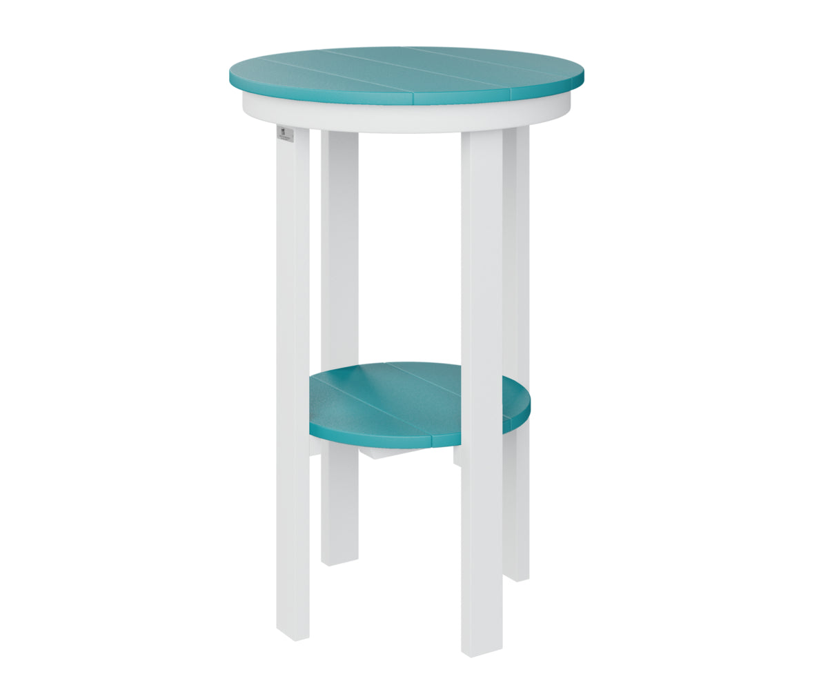 Berlin Gardens Round End Table - Bar Height Outdoor Patio Furniture for Garden, Deck, Poolside & Balcony Use