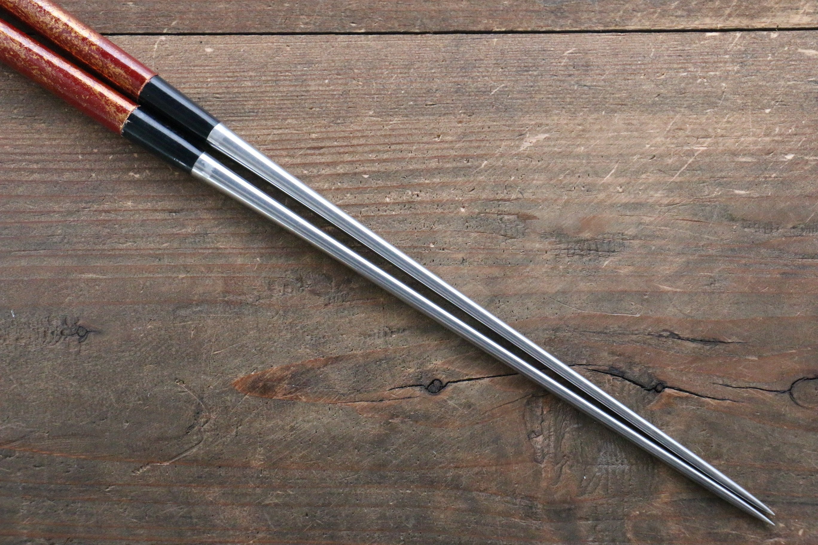 Premium Moribashi Cooking Chopsticks - 180mm Red & Gold Splash Design - Heat-Resistant Japanese Kitchen Utensils for Stir-Frying, Serving, and Garnishing Dishes