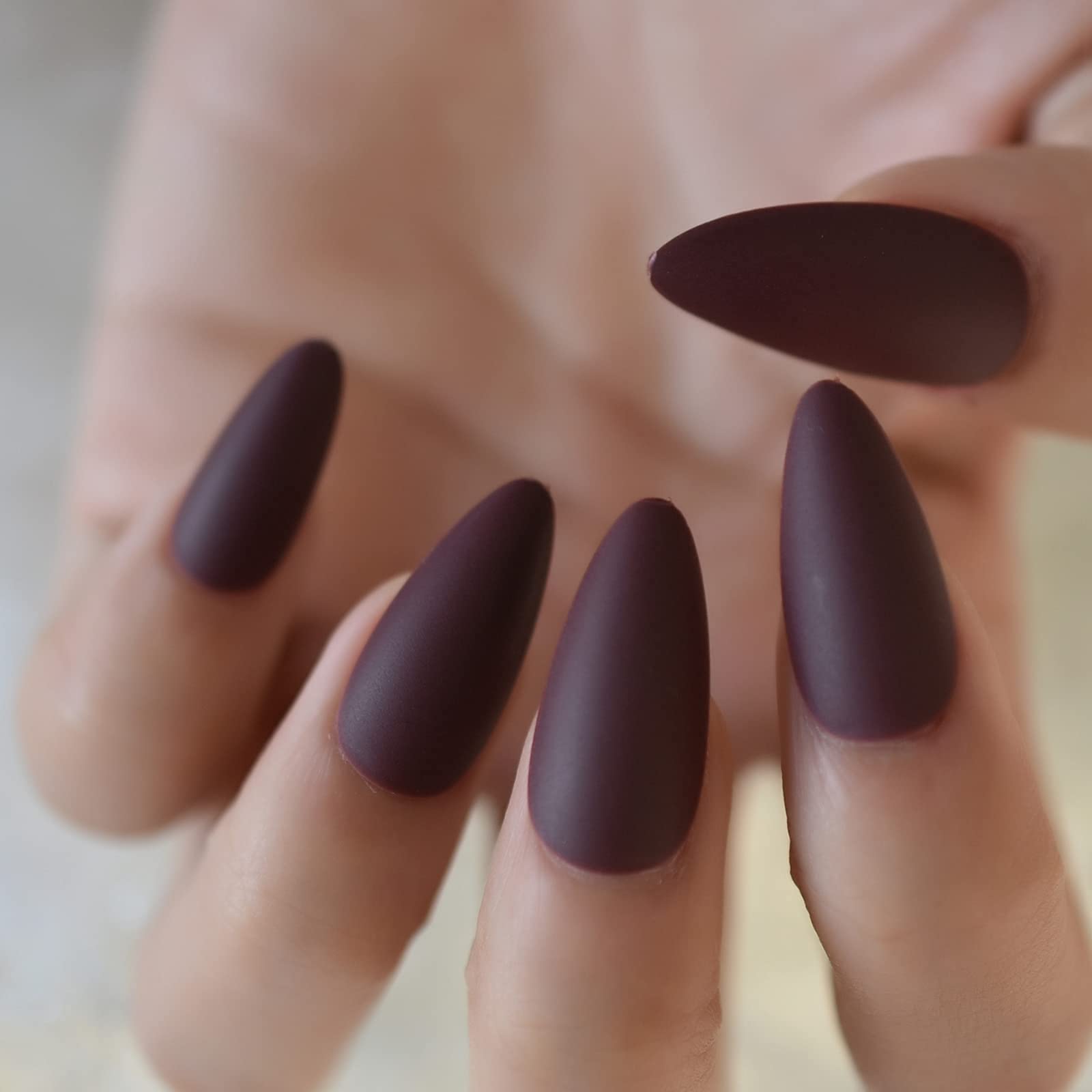 EchiQ 14 Packs Press on Nails - Medium Almond Shape Stiletto Artificial False Nails with Unique Designs (336pcs) - Matte Finish Fake Nails for Women, Perfect for Parties, Weddings & Everyday Wear