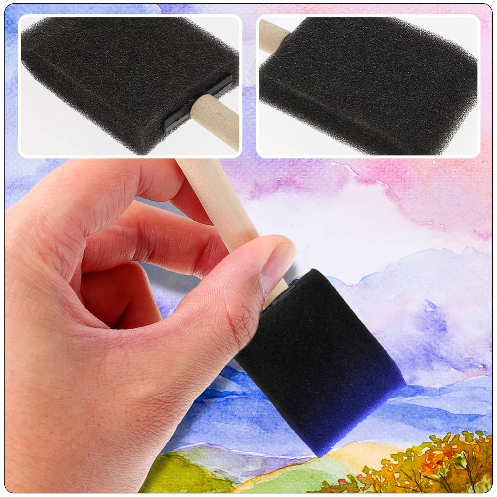 50pcs Black Sponge Foam Paint Brushes for Painting, Staining, and Polyurethane - Durable Scrubber Sponges for Artists, DIY Projects & Home Improvement