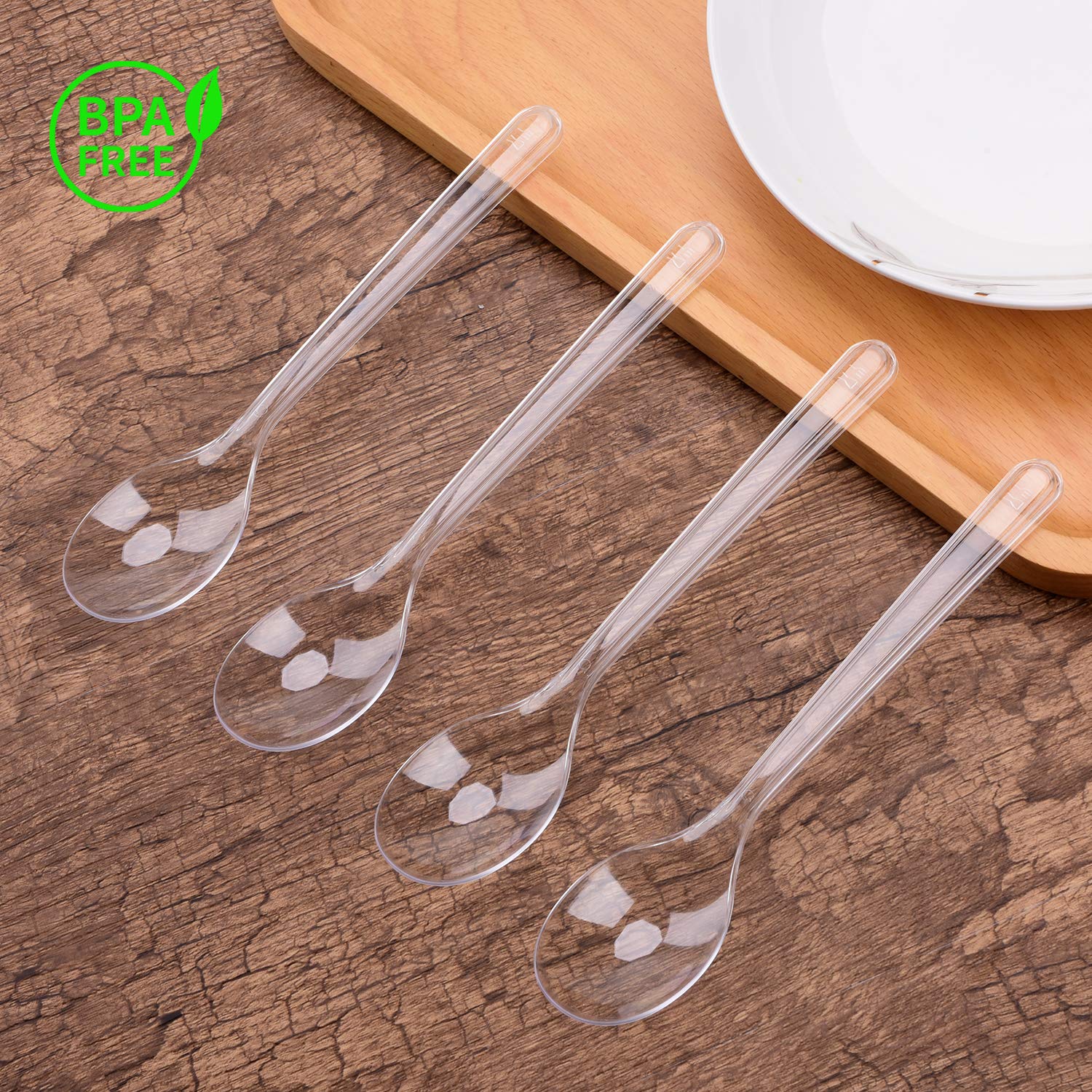 Premium 150-Pack Clear Plastic Spoons - Heavyweight Disposable Cutlery for Parties, Picnics & Catering | Durable, BPA-Free & Eco-Friendly