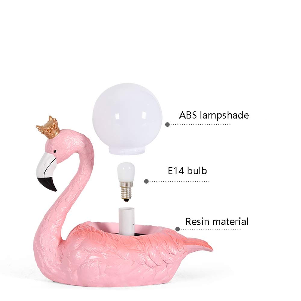Flamingo Table Lamp - Modern Nordic Style Bedside Lamp for Bedroom, Warm White Light, Romantic & Creative Desk Lamp for Wedding, Princess Room Decor - Perfect for Bedrooms, Living Rooms, and Home Office Lighting