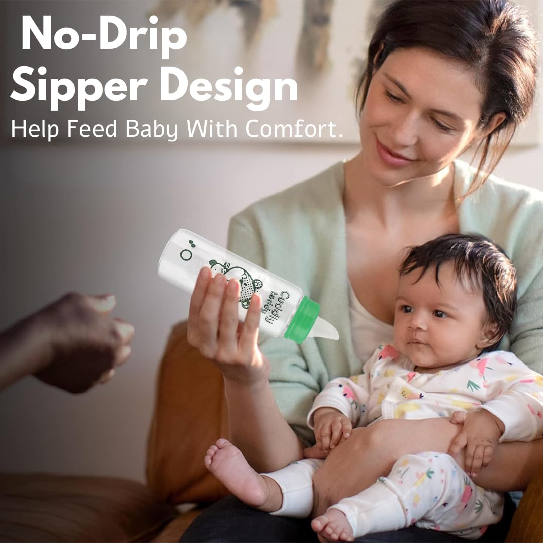 Baby Glass Sippy Cup for Infants & Toddlers - BPA Free, Non-Toxic, Easy to Clean - 250ml (Pack of 2) - Perfect for Breastfeeding Transition, Daycare & On-the-Go Hydration