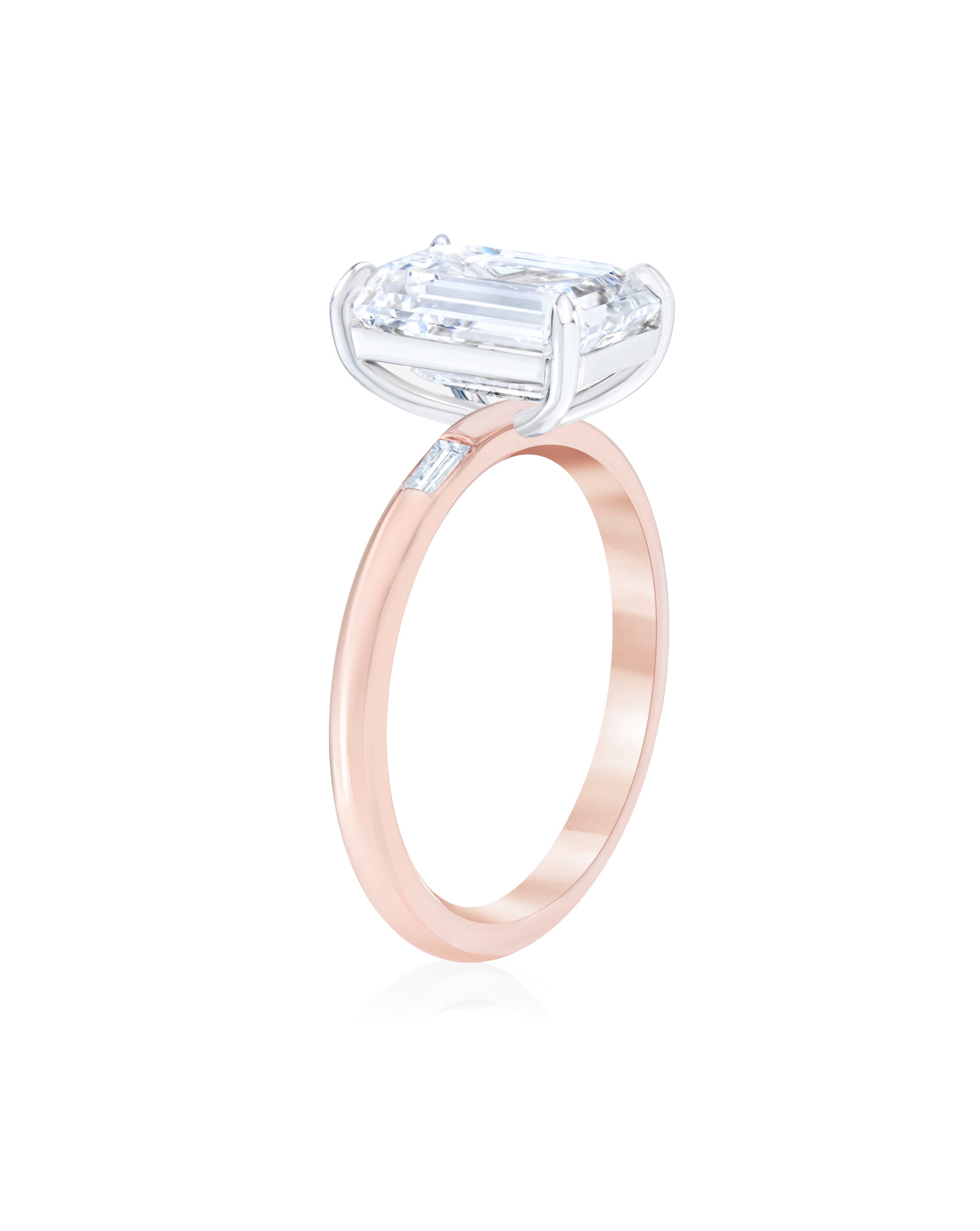 Elegant Cloud Inlay Baguette Ring - Perfect for Weddings, Anniversaries & Special Occasions