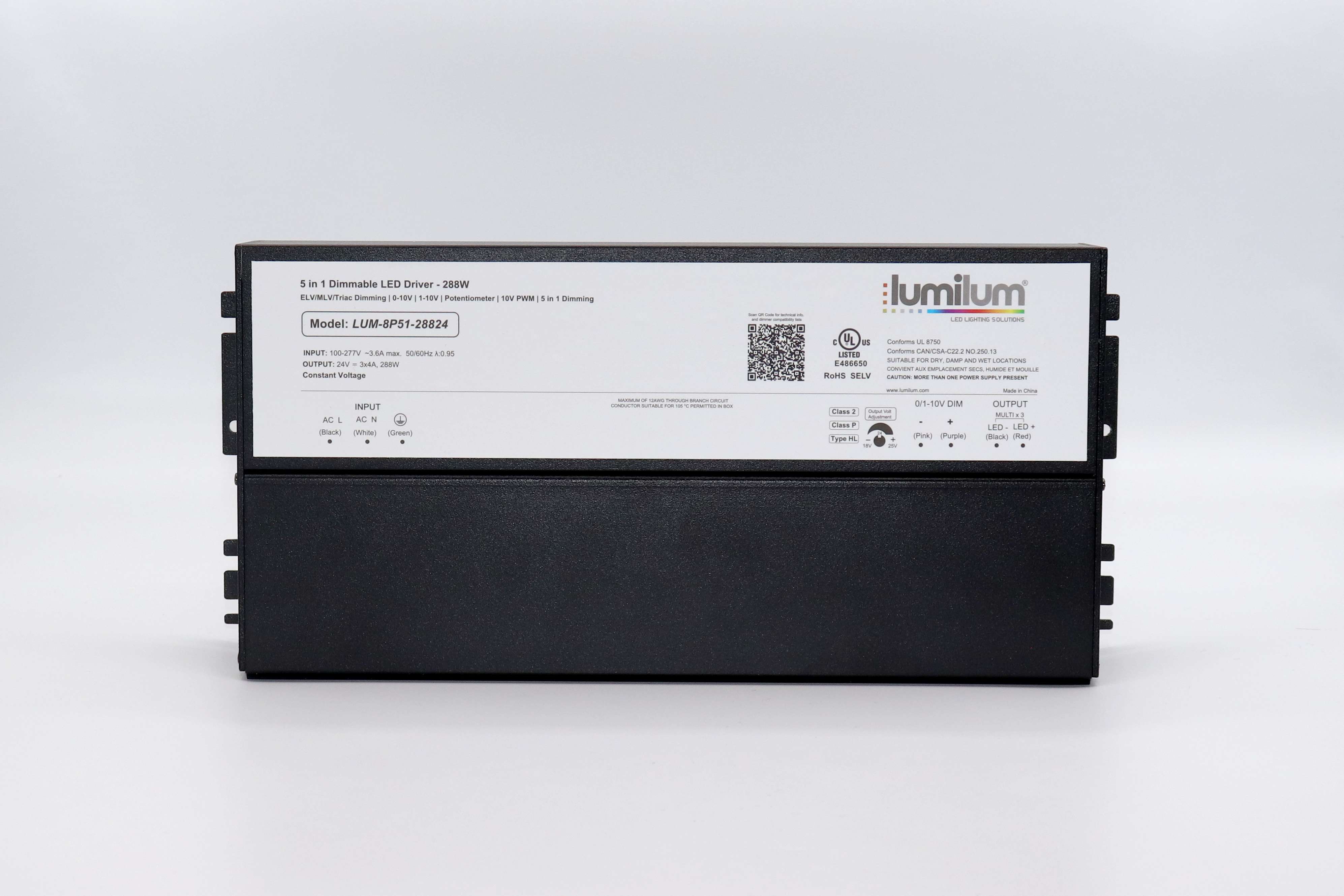 24V 5-in-1 Dimmable Universal LED Driver Transformer 40W-288W for Landscape Lighting, Under Cabinet Lights, and LED Strip Installation
