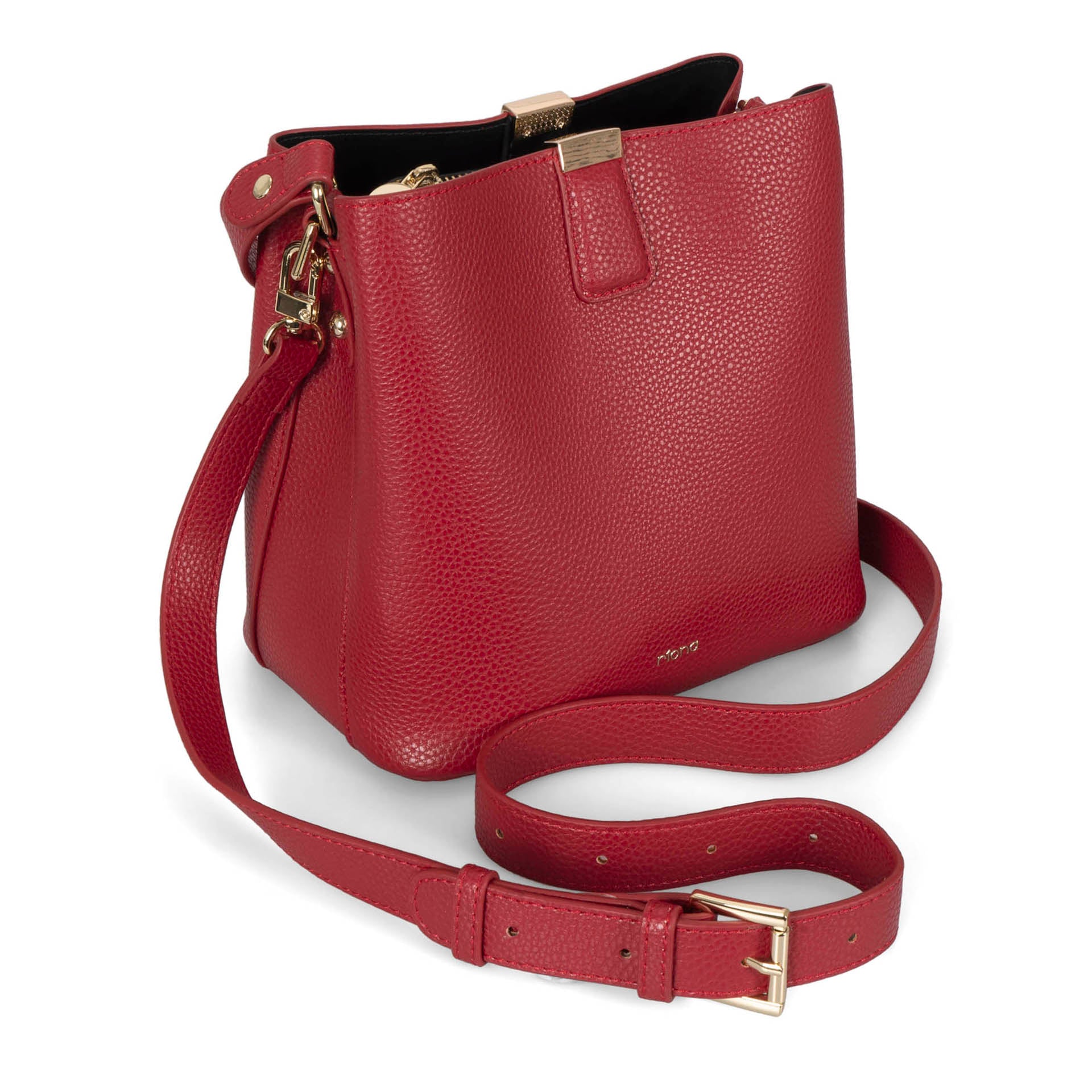 Riona Janis RFID Blocking Pebbled Leather Bucket Bag for Women - Stylish Crossbody Purse for Travel, Shopping & Everyday Use