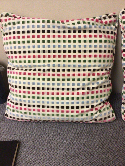 Soft Cream Multi-Color Block Pattern Decorative Throw Pillow - Perfect for Living Room Sofa, Bedroom Decor & Cozy Home Accents